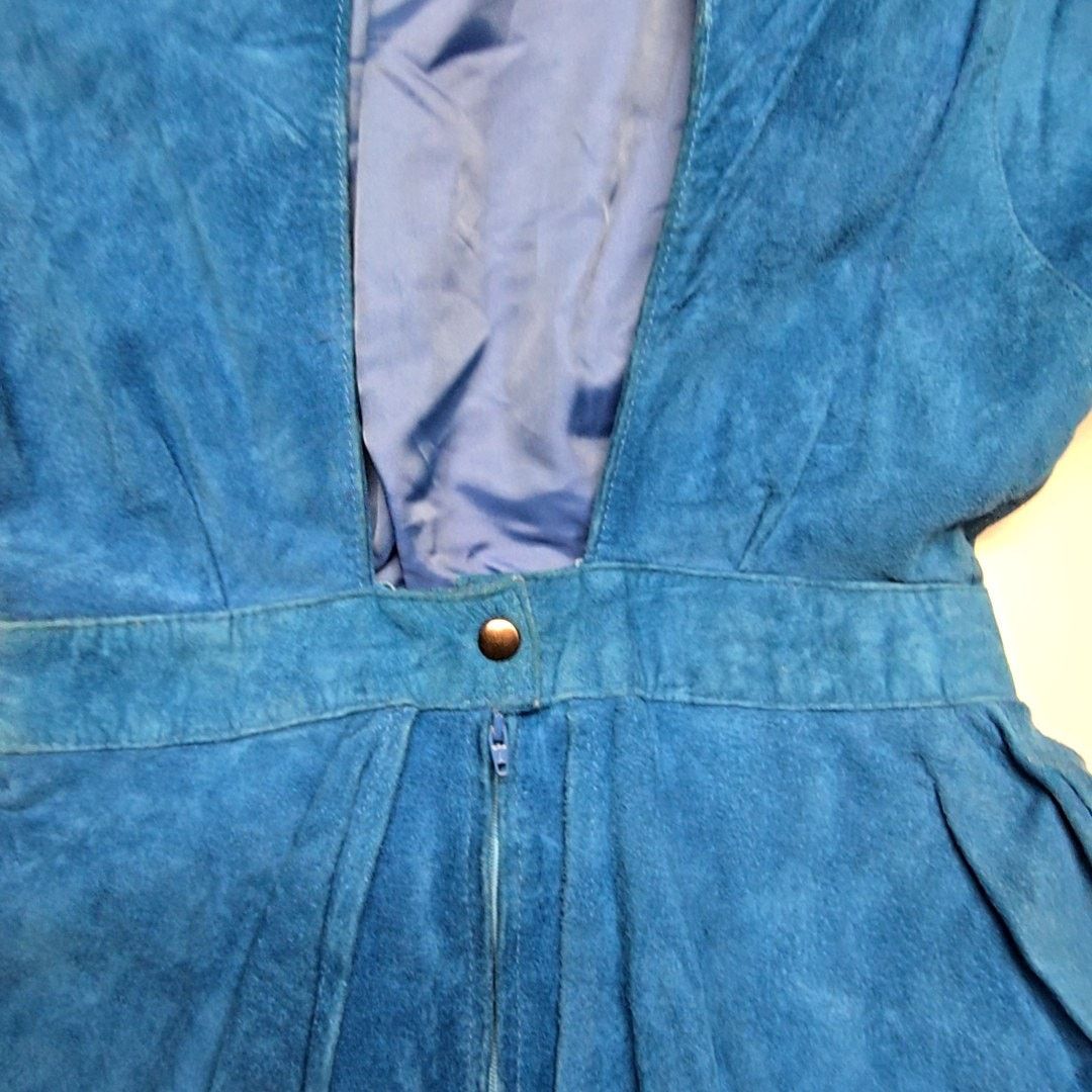Vintage Vintage Blue Suede Peplum Bennetts Dress Womens Size 6 80s Size M / US 6-8 / IT 42-44 - 15 Thumbnail