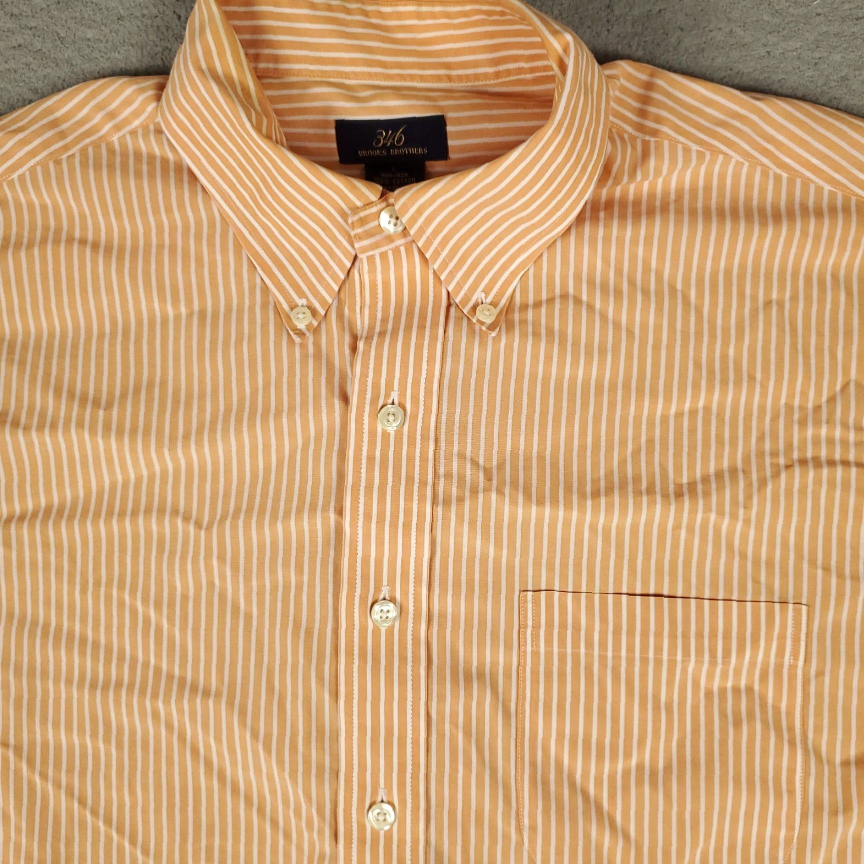 Brooks Brothers Brooks Brothers Shirt Mens Large Orange Striped Button-Up Long Sleeve Button-Down Collared Cotton Woven Classic Preppy American Casual Workwear Size US L / EU 52-54 / 3 - 2 Thumbnail