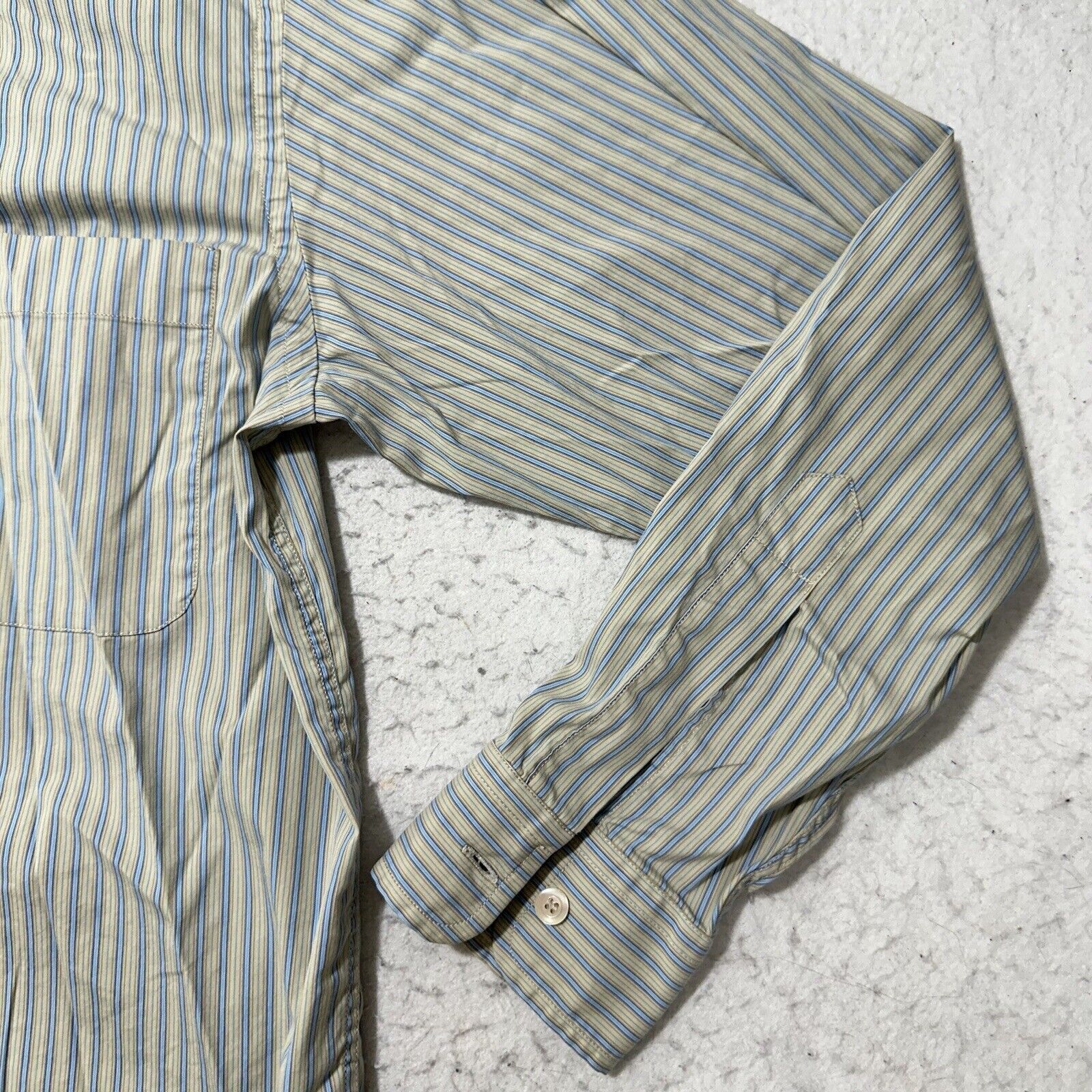 Ermenegildo Zegna Ermenegildo Zegna Medium Button Down Dress Shirt Blue Green Size US M / EU 48-50 / 2 - 6 Thumbnail