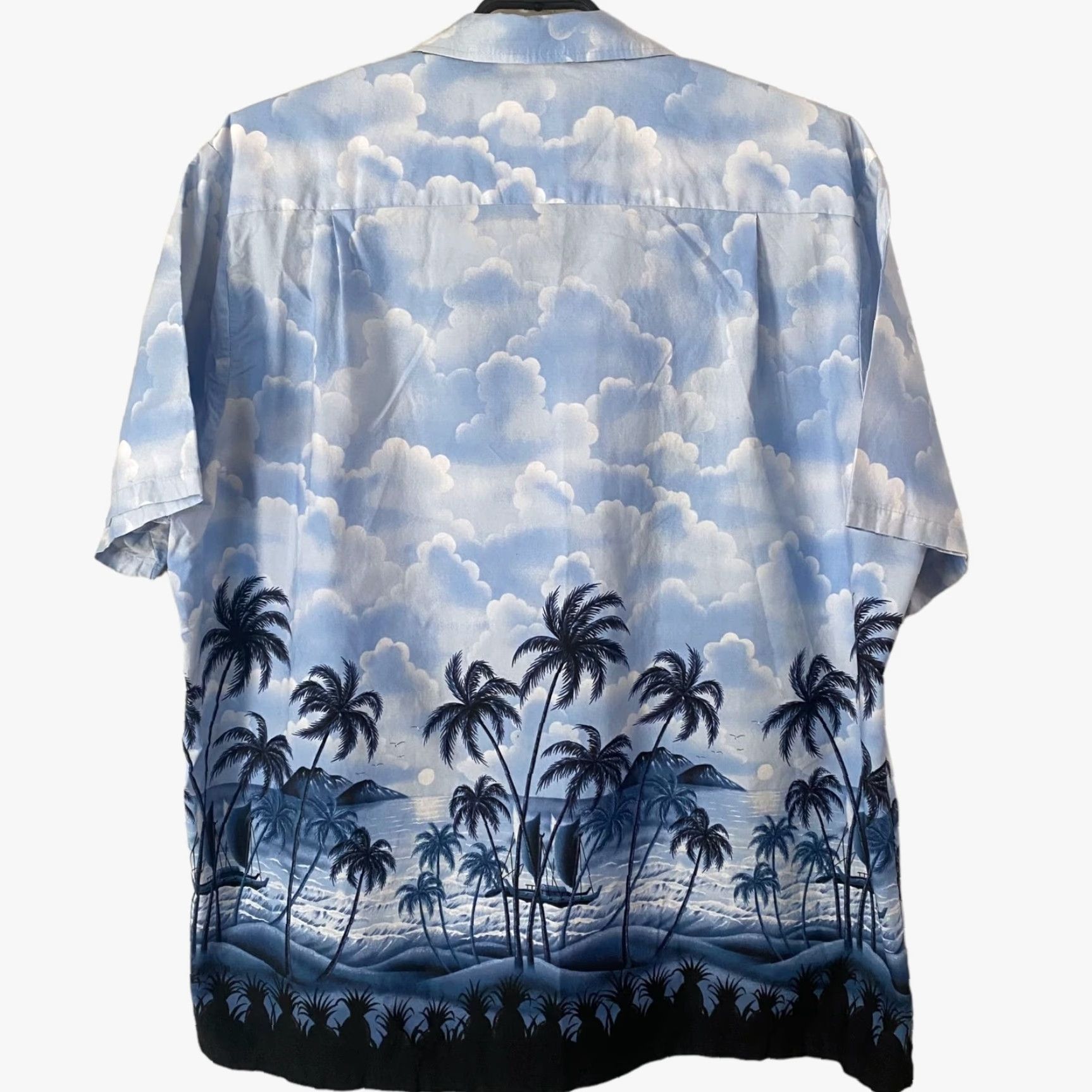 Vintage VINTAGE RJC Hawaiian Button-Up Shirt Blue Palm Trees Men's XXL Short-Sleeve Size US XXL / EU 58 / 5 - 3 Thumbnail