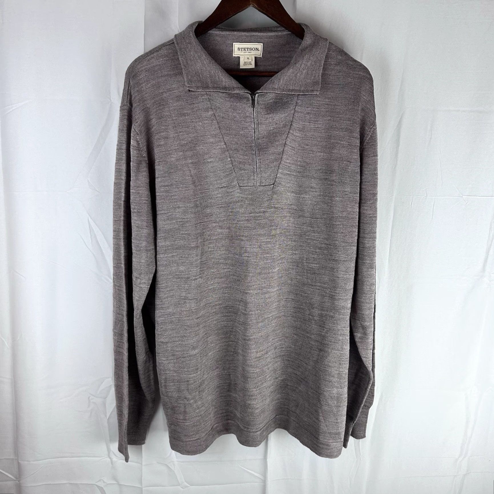 Stetson Stetson Western 1/4 Zip Sweater Mens XL Acrylic Merino Wool Brown Elbow Patch Mens XL Brown Western Pullover Size US XL / EU 56 / 4 - 2 Thumbnail