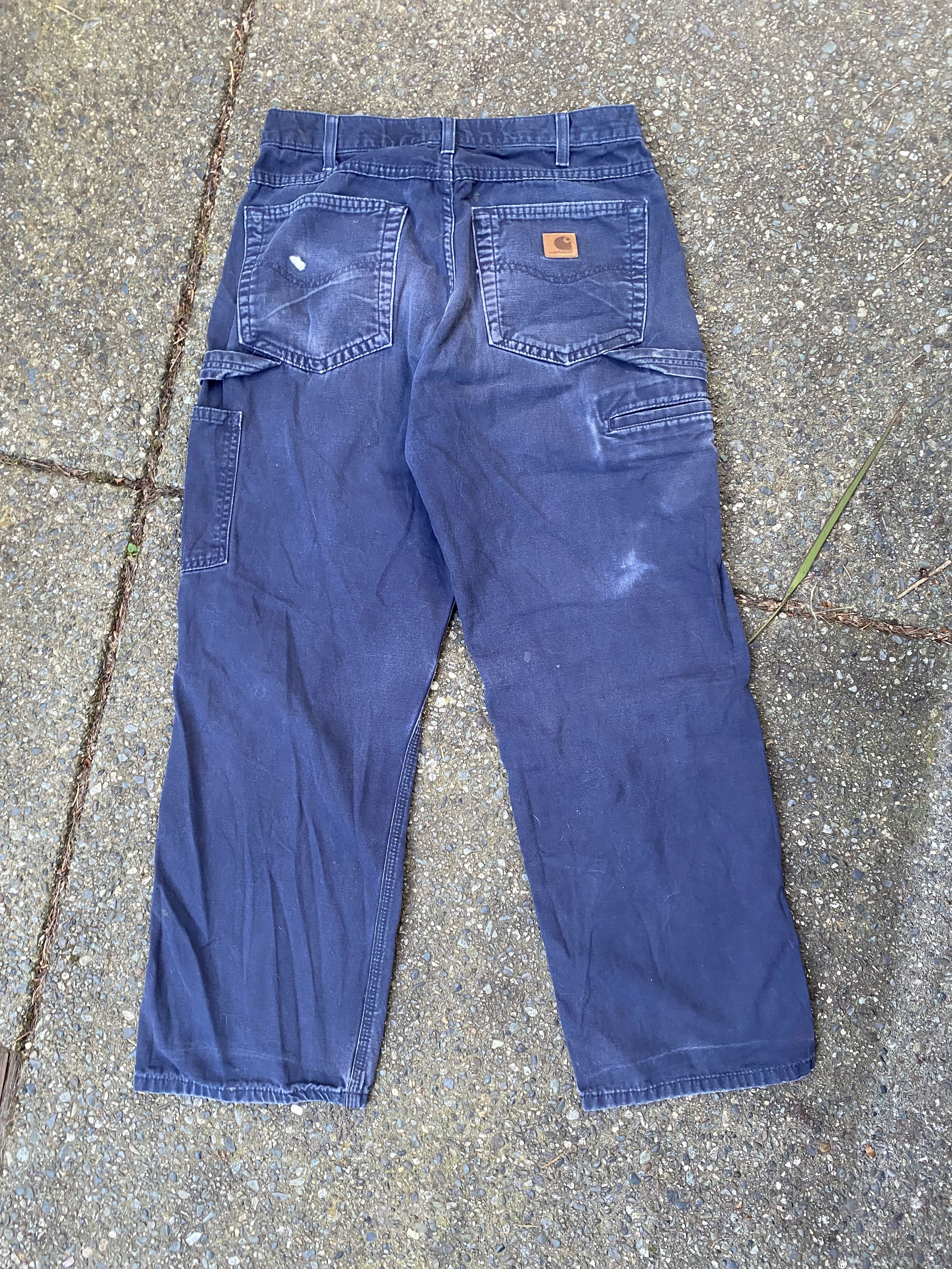 Carhartt × Vintage Vintage 90s Carhartt Single Knee Washed Navy Rare Work Pant Size US 32 / EU 48 - 2 Thumbnail