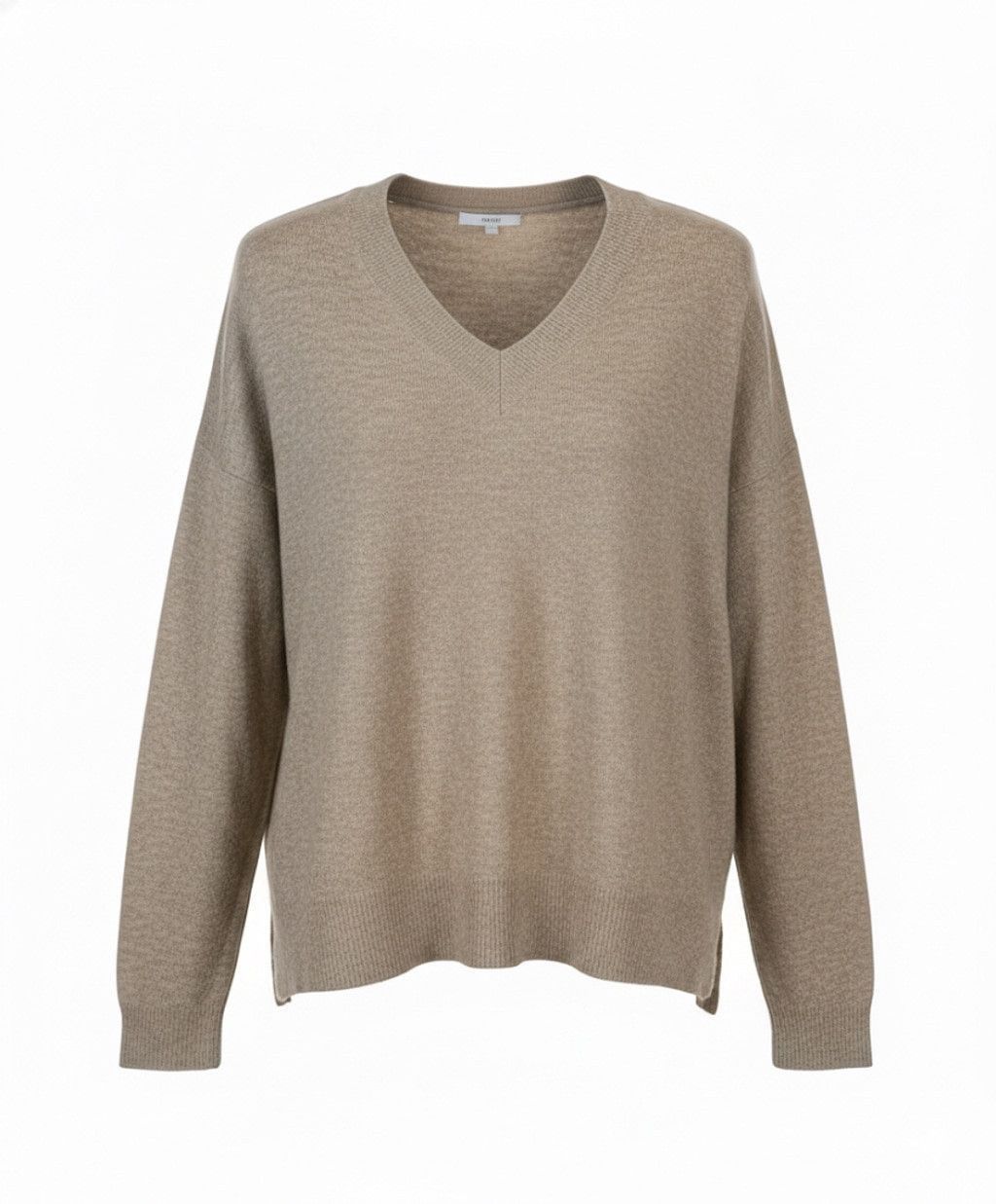 Debut Dreamers by Debut Beige Fuzzy V-Neck Sweater Medium Size M / US 6-8 / IT 42-44 - 1 Thumbnail