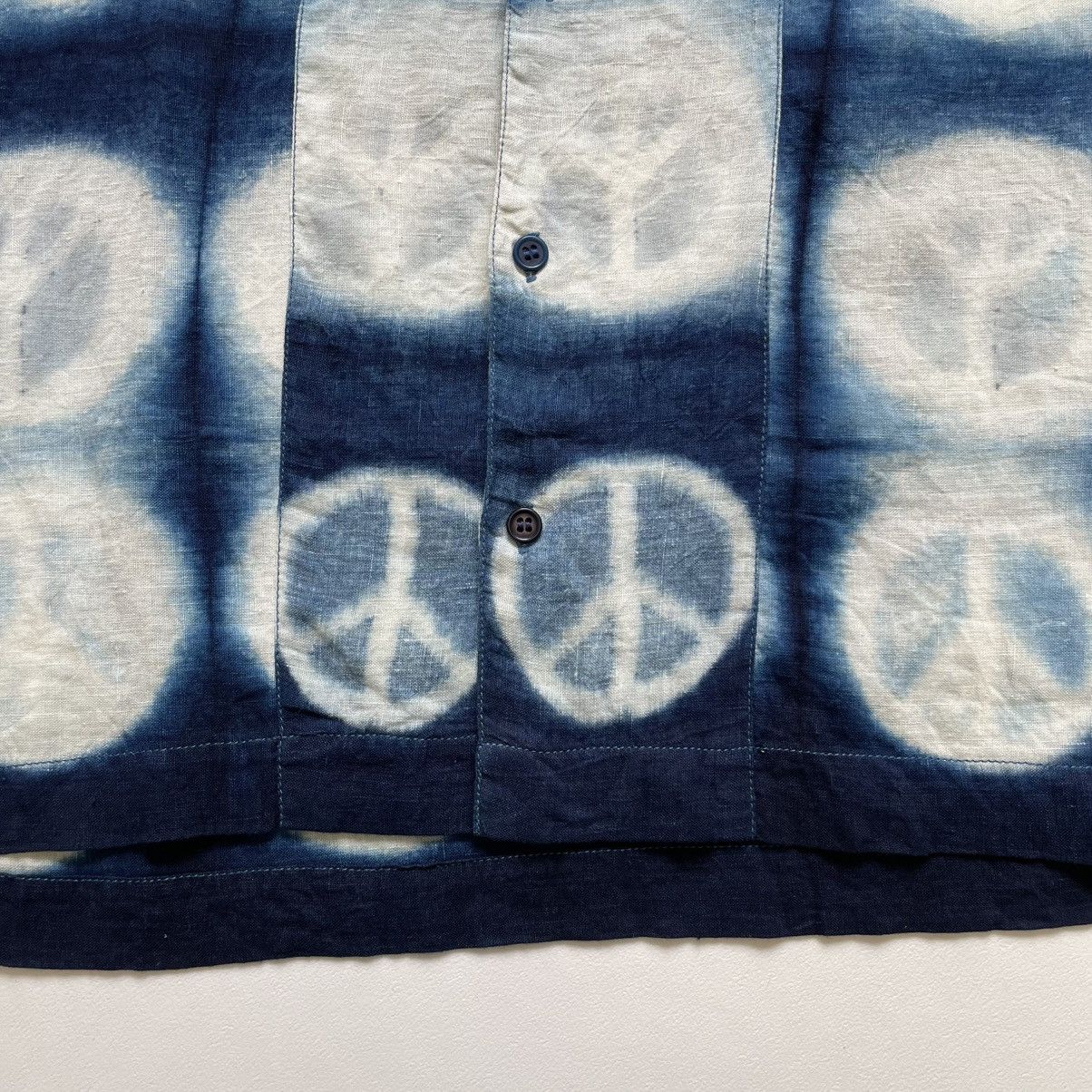 Story Mfg. Blue/White ‘Peace Tie Dye’ Print Shirt Size US M / EU 48-50 / 2 - 11 Thumbnail