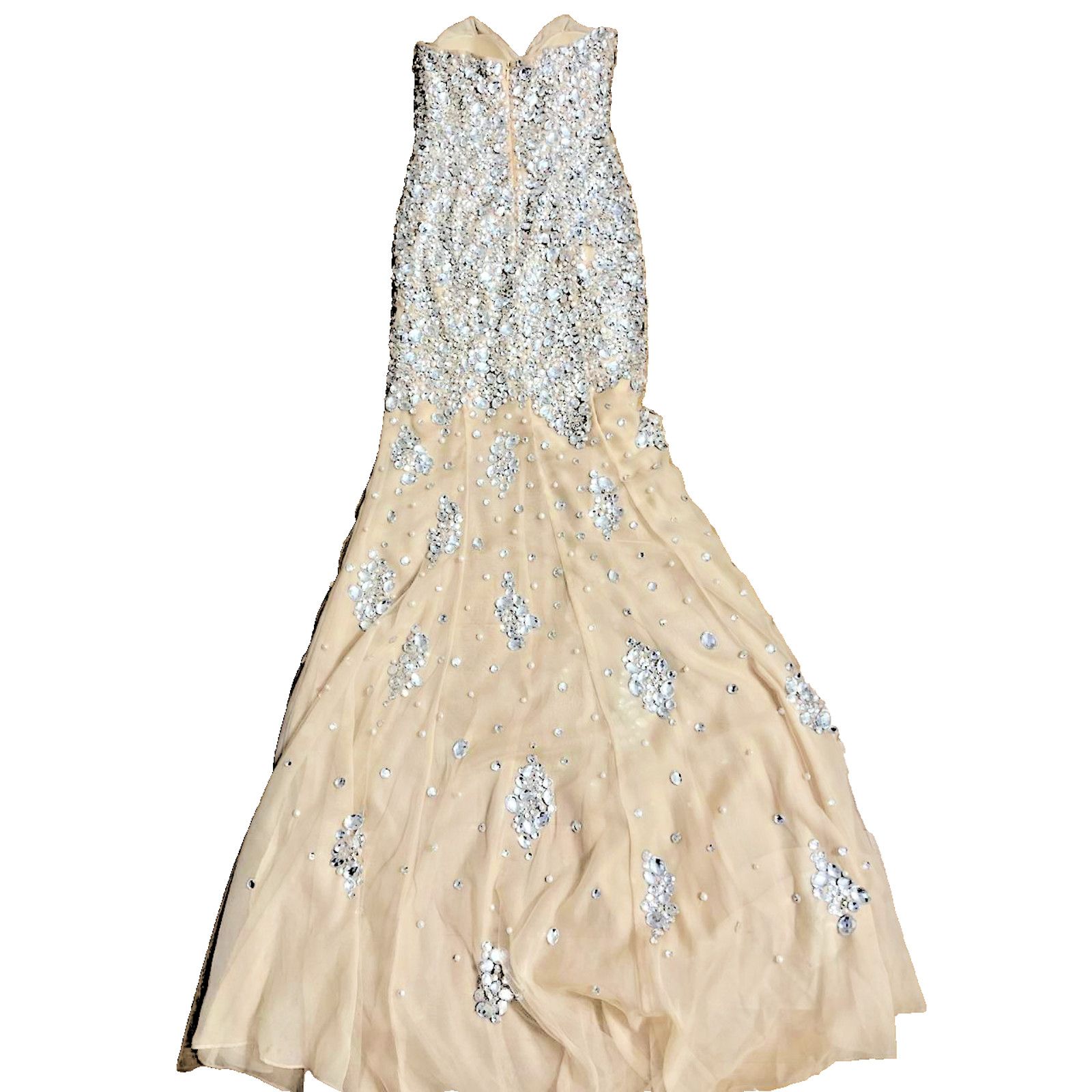 & Other Stories Jovani Bejeweled Dress New Bejge Size 0 A001895 Size XS / US 0-2 / IT 36-38 - 10 Thumbnail