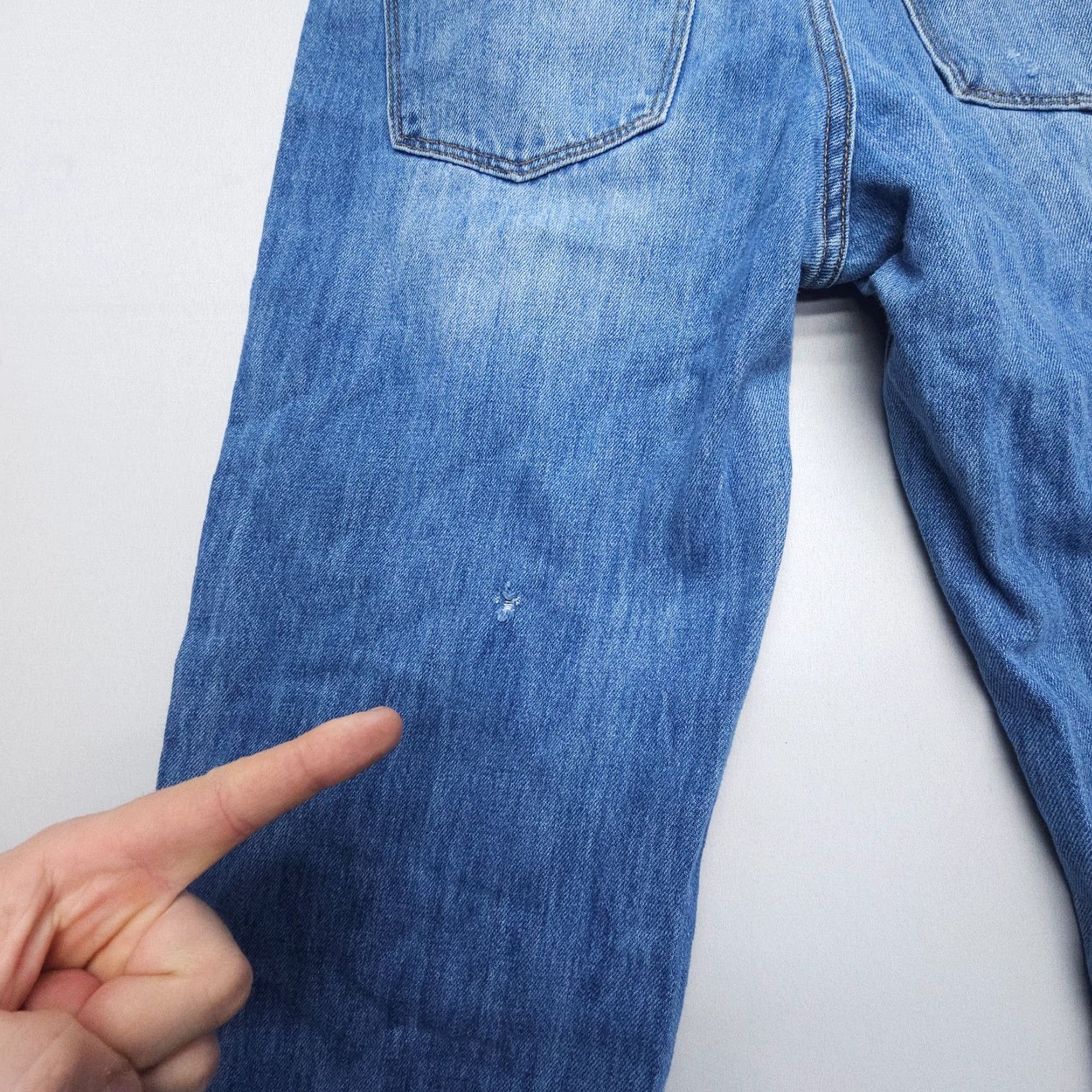 Vintage Kancan Ariena Ultra High Rise 90's Flare Jeans Blue Boho Distressed Size 5 / 26 Size 27" / US 4 / IT 40 - 5 Thumbnail