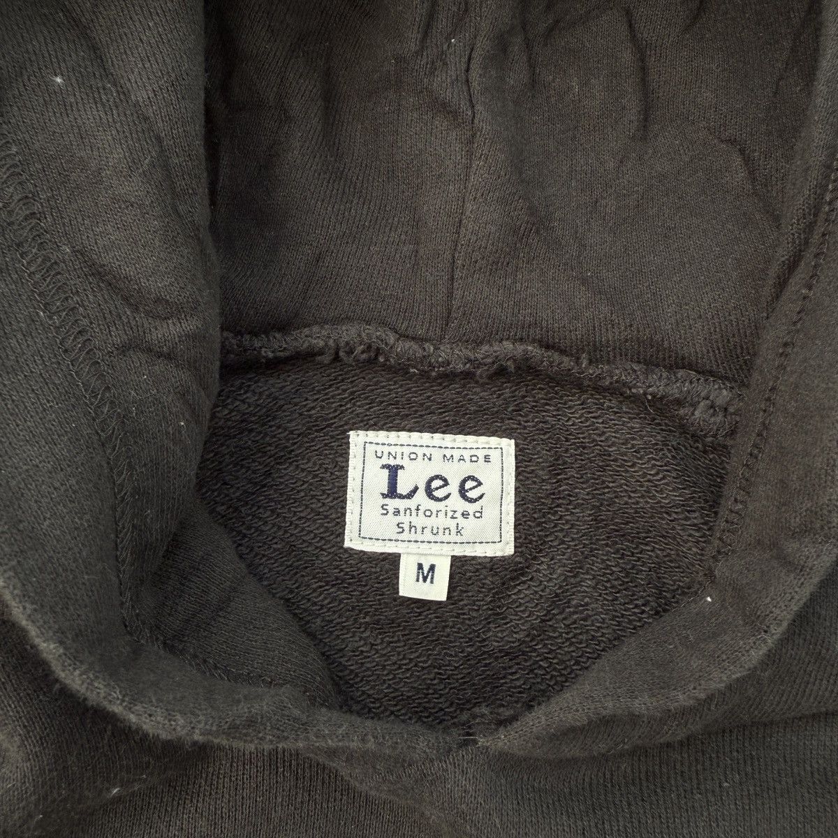 Japanese Brand × Lee Vintage 90’s Lee Sanforized Shrunk Big Logo Hoodie Size M / US 6-8 / IT 42-44 - 6 Thumbnail