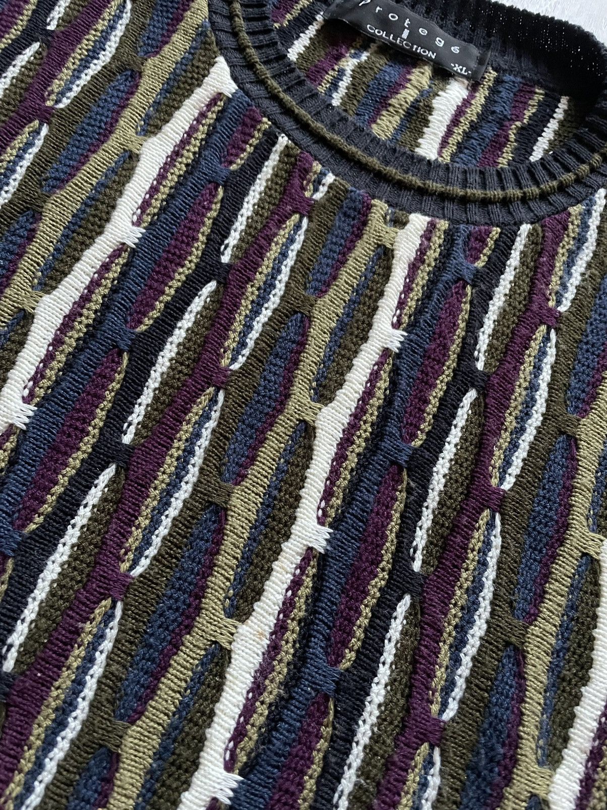 Vintage VTG Protege Coogi Style Textured Knit Sweater Crewneck XL Size US XL / EU 56 / 4 - 3 Thumbnail