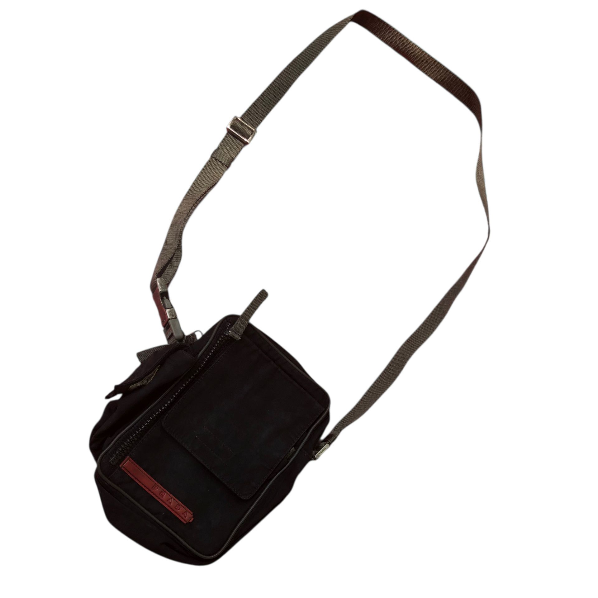 PRADA ボディバッグ Art. 4VA056 ブラック Prada × Vintage Prada Art.4 VA 056 Black/Red Logo Utility Fanny