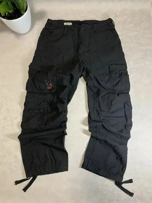 Designer Distressed function pleated baggy cargo pants Size US 32 / EU 48 - 3 Thumbnail