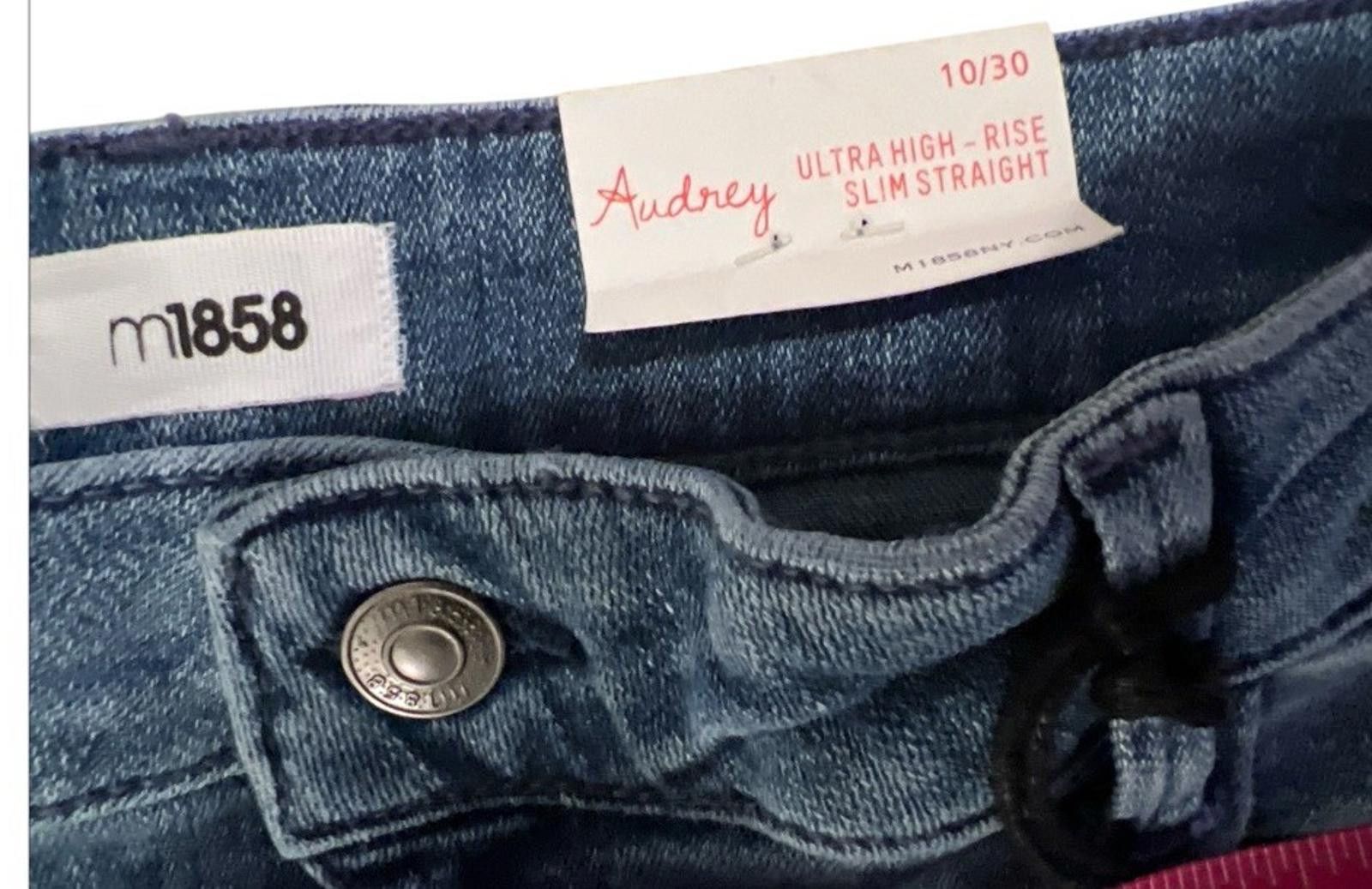 Designer M1858 Audrey Ultra High Rise Slim Straight Jeans 10/30 Size 32" / US 10 / IT 46 - 5 Thumbnail