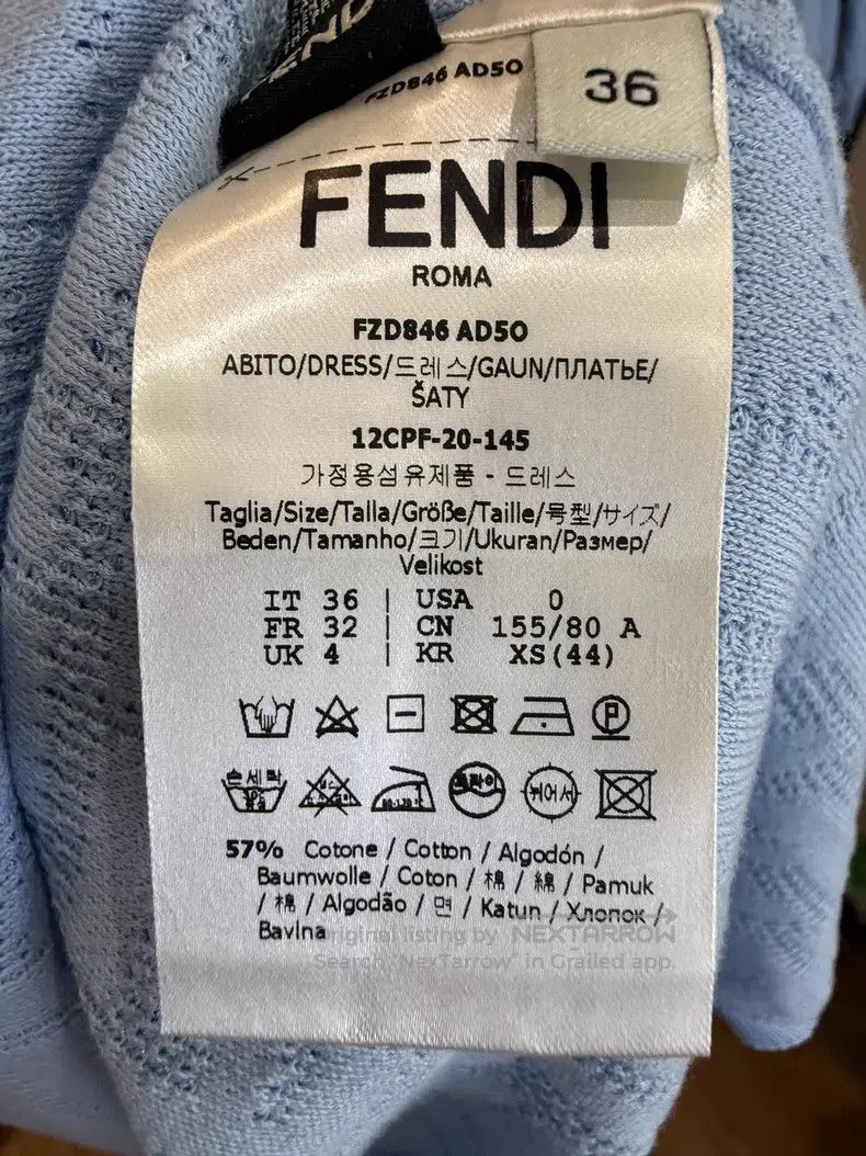 Fendi Fendi Blue Monogram Print Dress Size XXS / US 00 / IT 34 - 5 Thumbnail