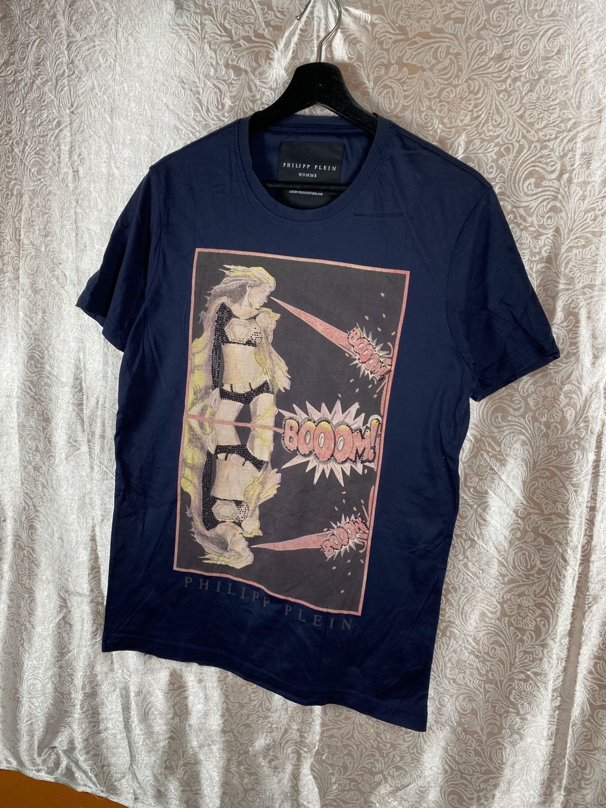 Philipp Plein Philipp Plein Homme Navy Graphic T-Shirt Comic “Boom” Print Size US S / EU 44-46 / 1 - 4 Thumbnail