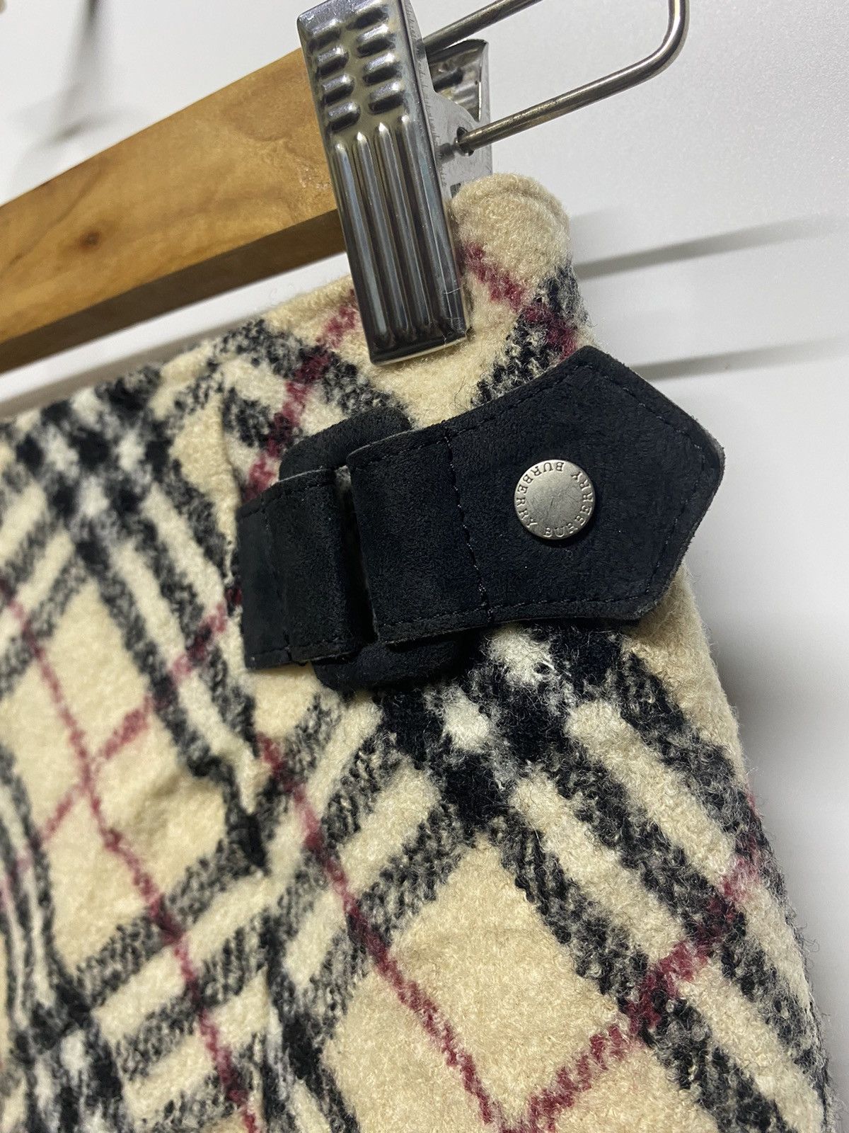 Burberry × Vintage BURBERRY London Wool Mini Skirt Plaid Nova Check One Pocket Size 23" - 8 Thumbnail