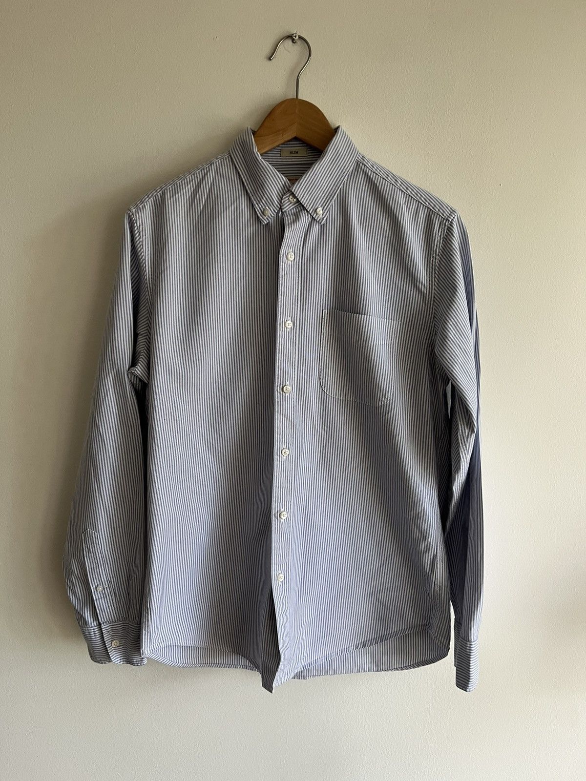 J.Crew Oxford Blue Stripe Prep APC Bean Old Money Land’s End Ralph Size US M / EU 48-50 / 2 - 1 Thumbnail