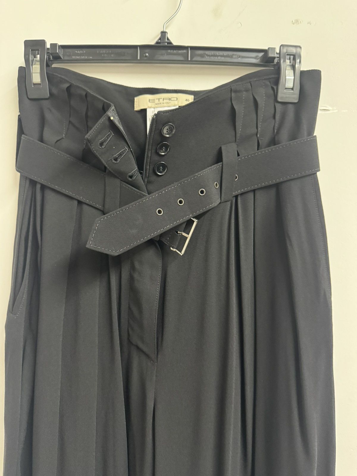 Etro Etro Women’s High-Waisted Belted Wide-Leg Trousers – IT 40 Size 27" / US 4 / IT 40 - 2 Thumbnail