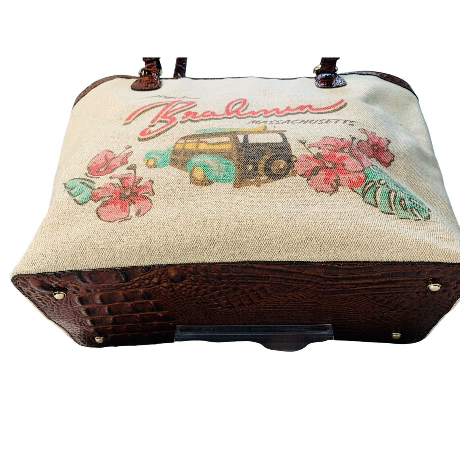 BRAHMIN Brahmin Brooke Pecan Pipa Greeting Massachusetts Tote Woody Size ONE SIZE - 3 Thumbnail