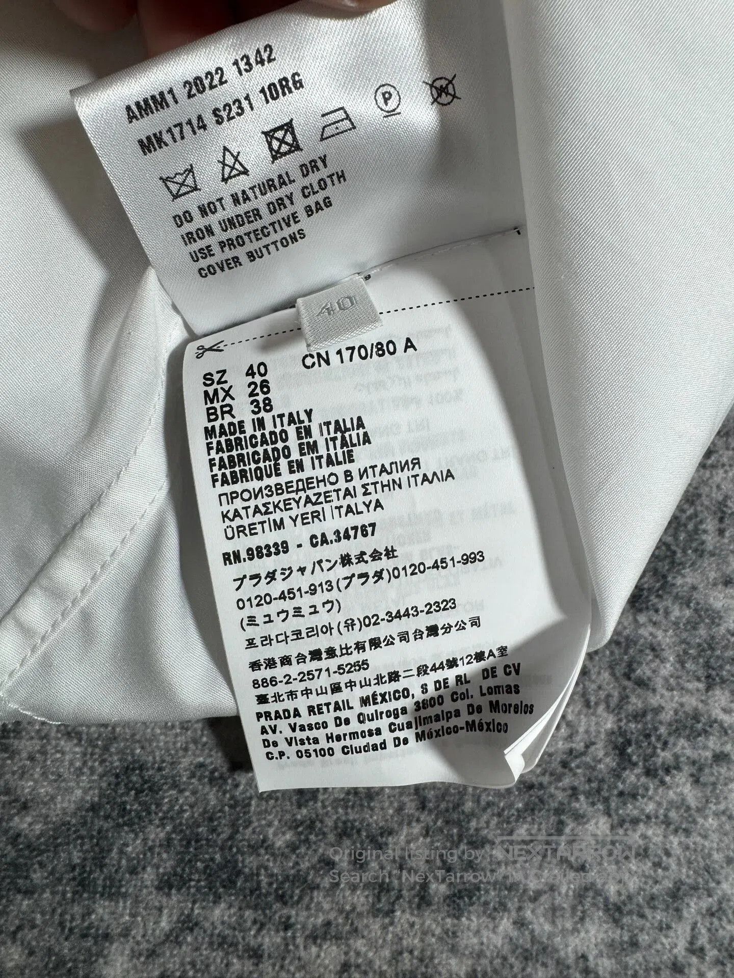 Miu Miu Miu Miu White Crystal Button Shirt| Size S / US 4 / IT 40 - 8 Thumbnail