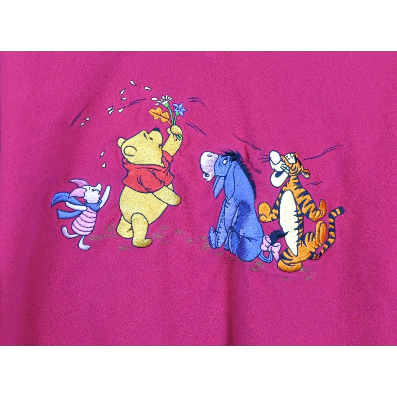 Disney VINTAGE Disney Pooh & Friends Sweatshirt M Womens Red Embroidered Fleece Pullover 100 Acre Woods Size M / US 6-8 / IT 42-44 - 2 Thumbnail