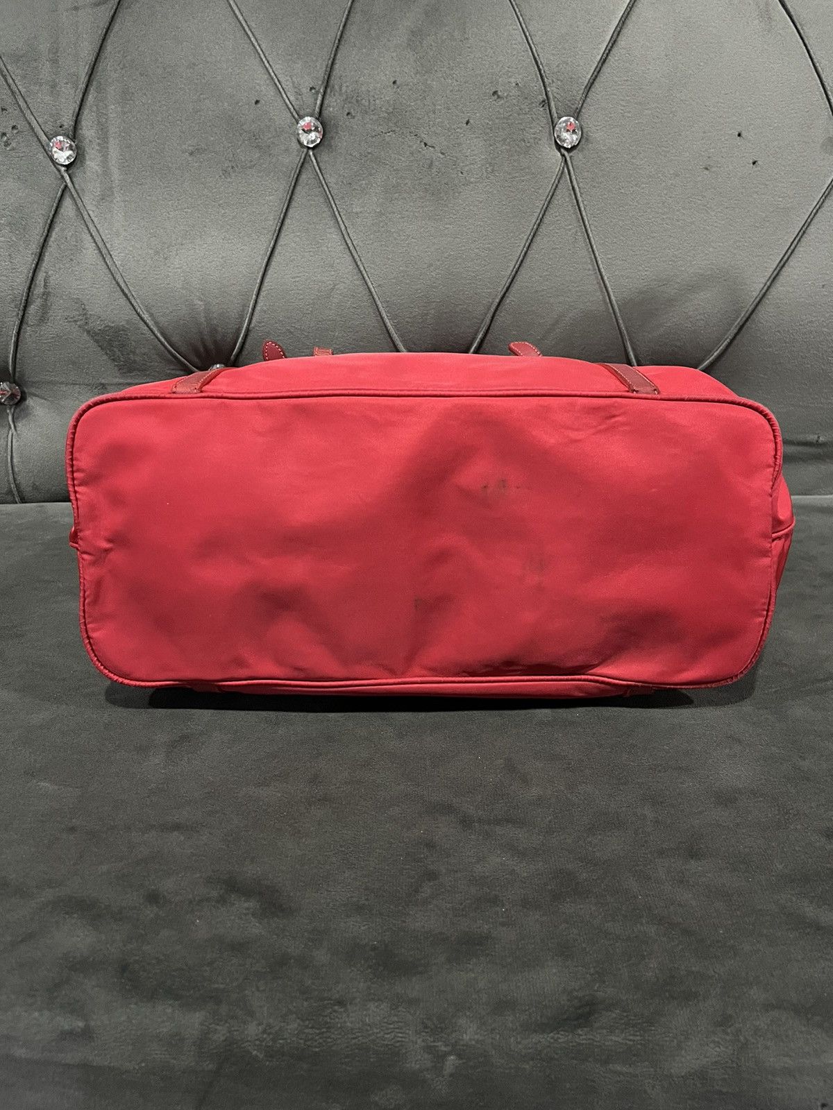 Prada Authentic Prada Tessuto Saffiano Rosso (Red) Nylon Tote Bag Size ONE SIZE - 10 Thumbnail