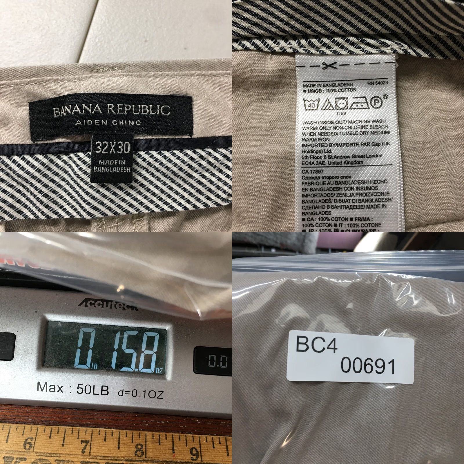 Banana Republic Banana Republic Aiden Chino Pants Mens 32x30 Beige Cotton Regular Fit Casual Shirt? Size US 32 / EU 48 - 10 Thumbnail