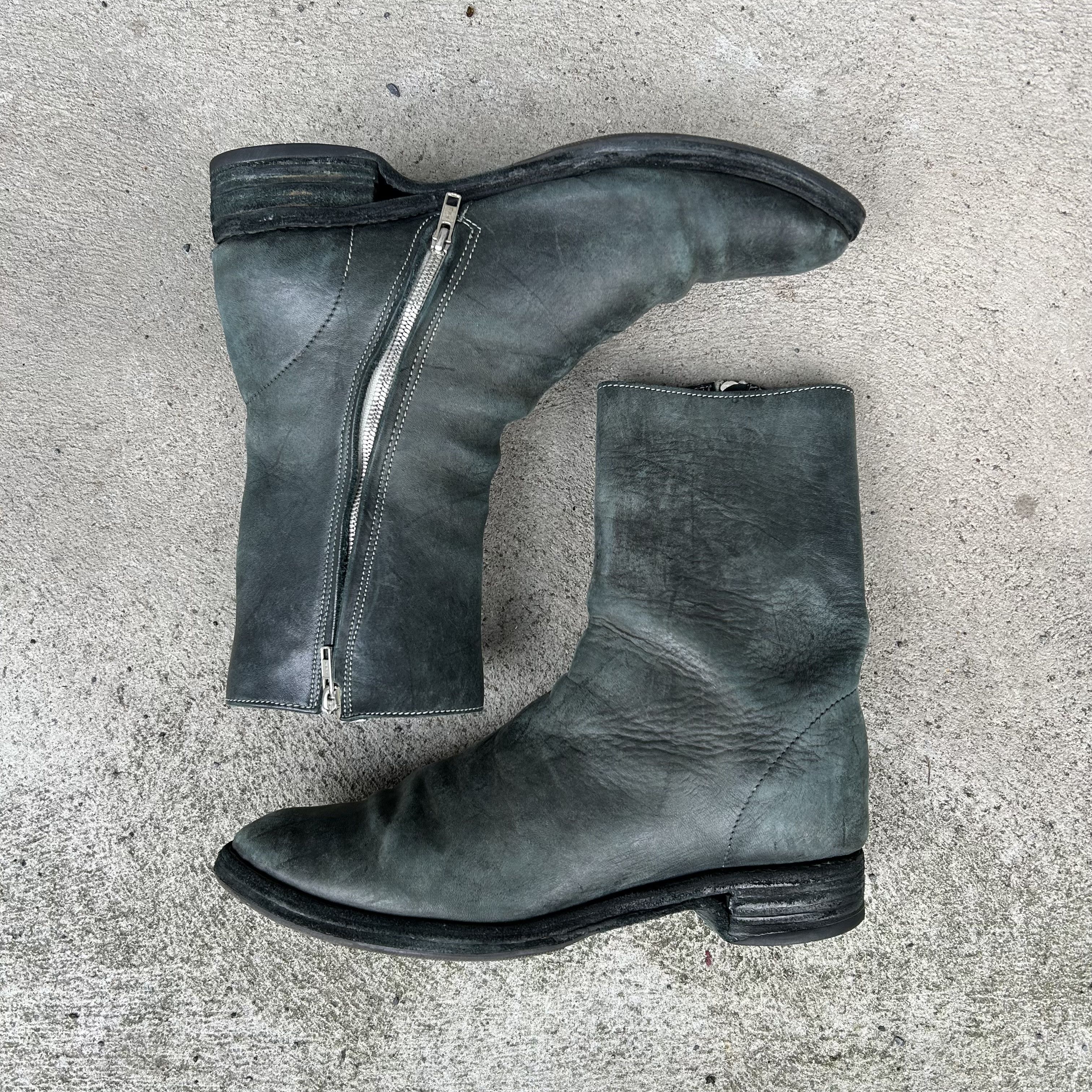 Pre-owned Carol Christian Poell Ccp  Green Side-zip No-seam Boots