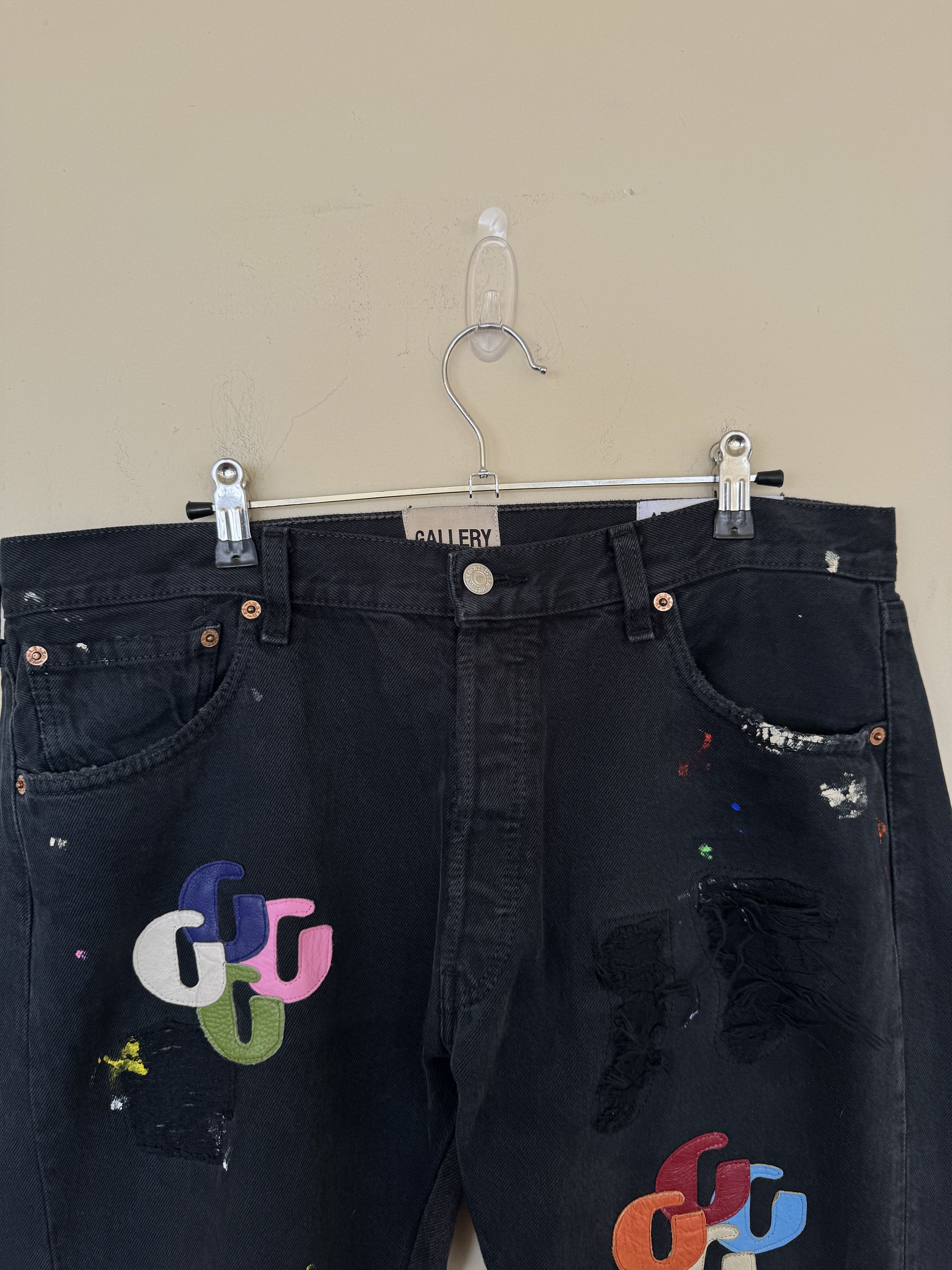 Gallery Dept. 1/1 Black Gallery Dept Flares W G Patches Size US 33 - 7 Thumbnail