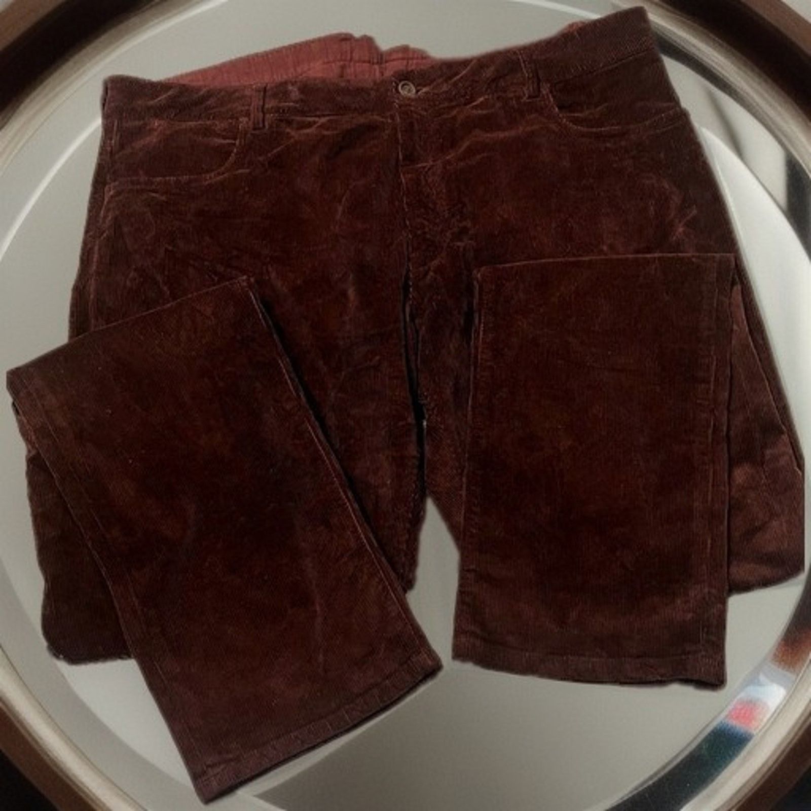 Canali Cordoroy Canali Men's Dark Red Pants Size 56 X Eu Size US 40 / EU 56 - 2 Thumbnail
