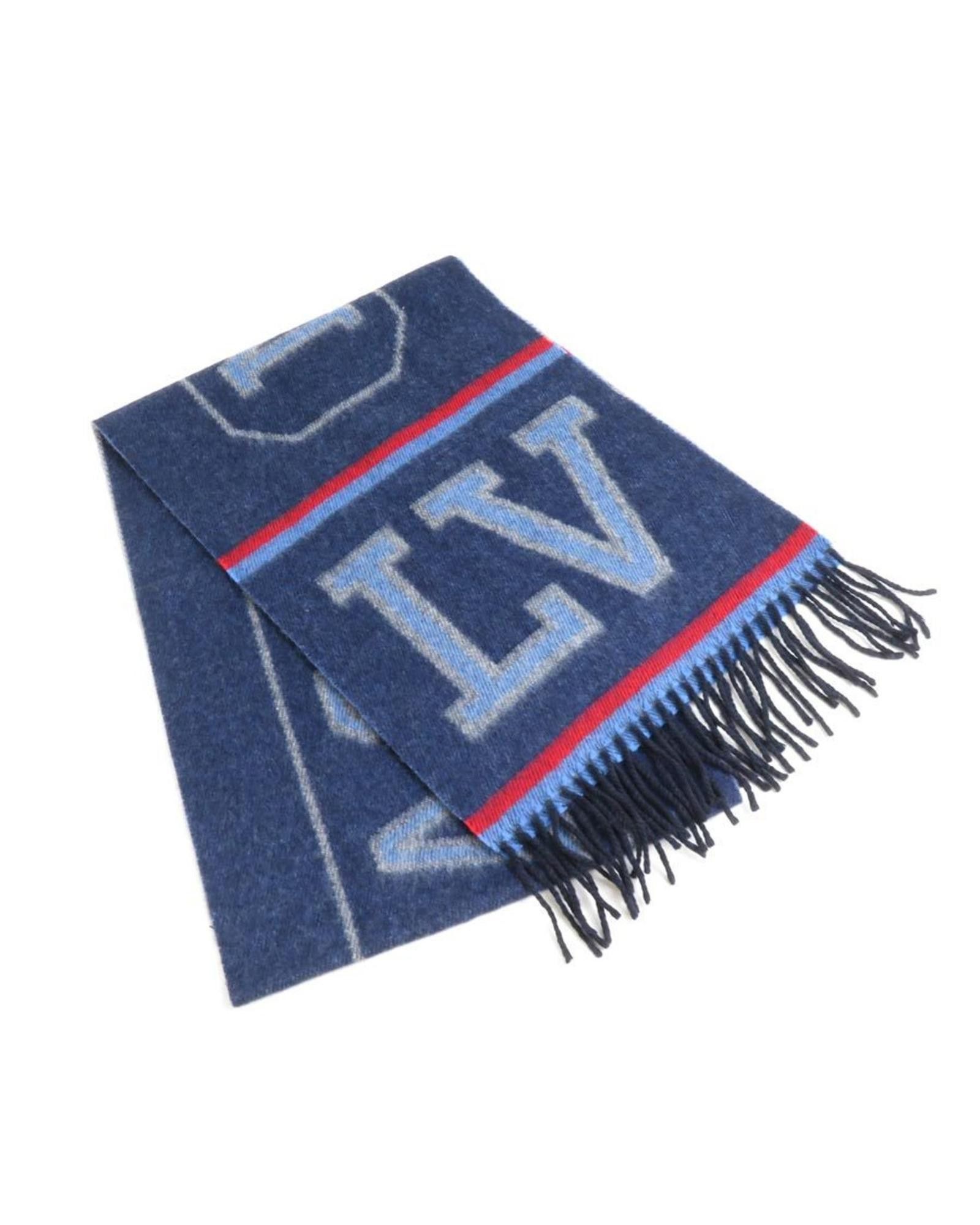 image of Louis Vuitton Multicolored Navy Wool Cashmere Shawl, Women's