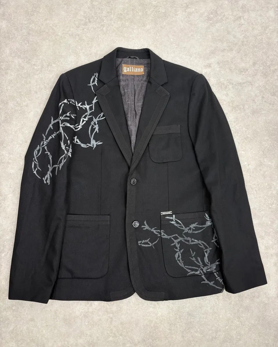 John Galliano AW2010 John Galliano Black Barbed Wire Blazer Jacket Size 44R - 1 Thumbnail