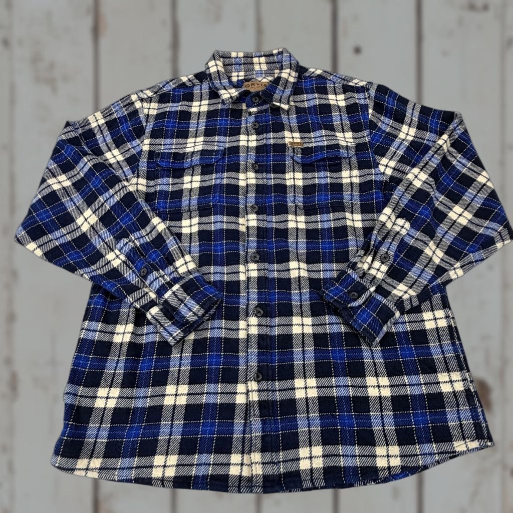 Orvis Orvis Shirt Mens Large Blue Plaid Flannel Button-Up Long Sleeve Casual Outdoor Size US L / EU 52-54 / 3 - 1 Thumbnail