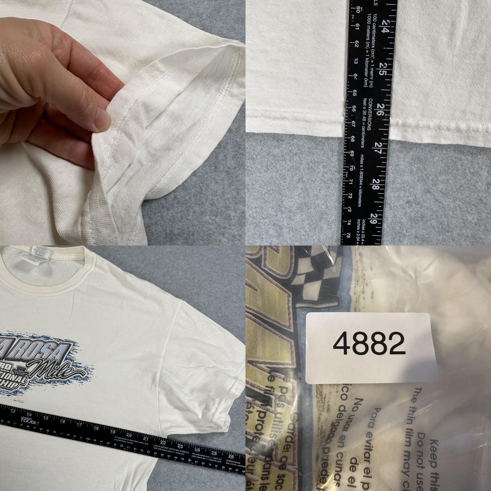 Gildan Santa Rosa Mile Shirt Mens L White Gildan Heavy Cotton Graphic Tee Racing Motorcycle AMA Pro Flat Track Back Logo Front Chest Crew Neck Short Sleeve Size US L / EU 52-54 / 3 - 9 Thumbnail