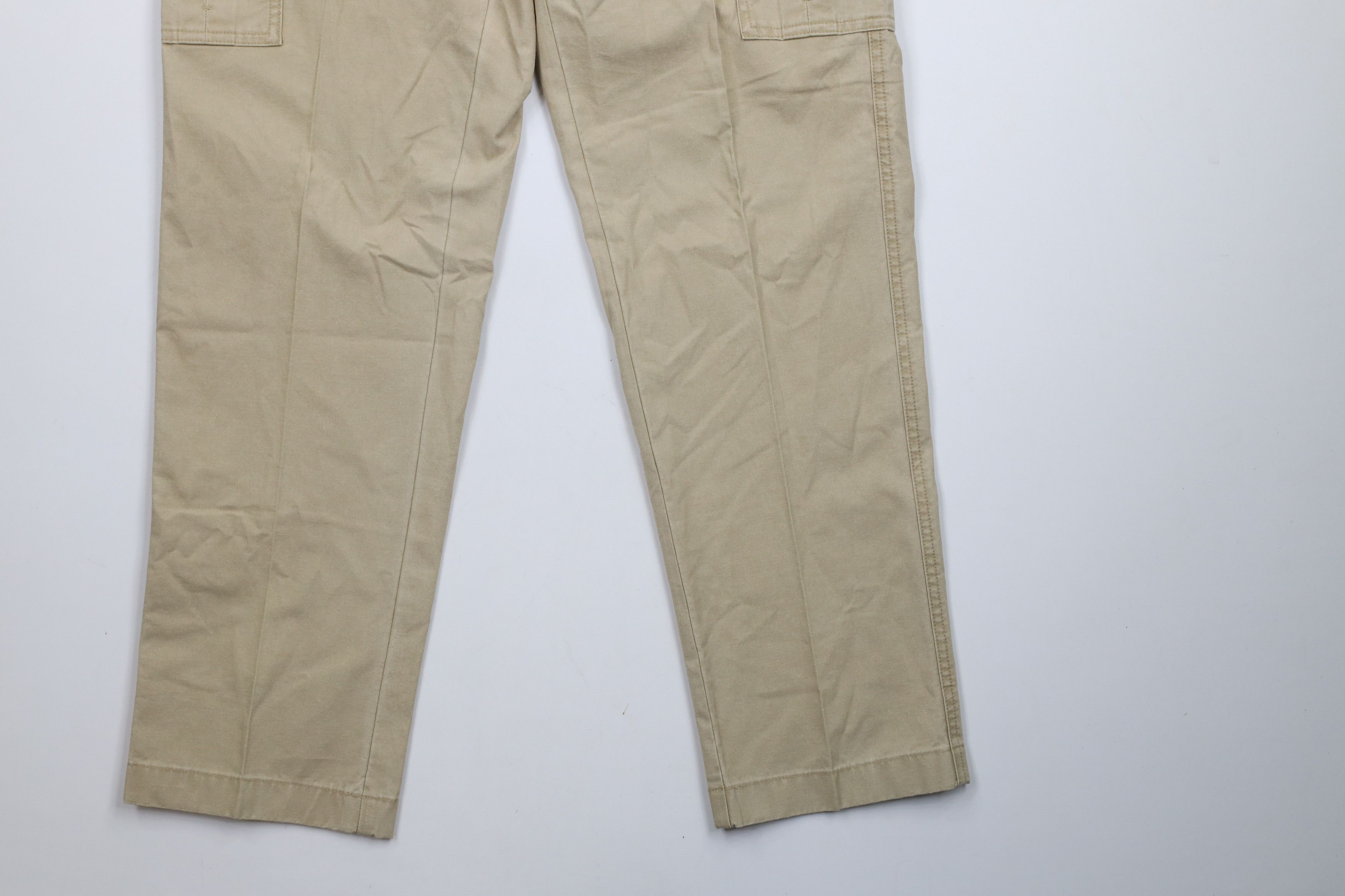 L.L. Bean × Vintage Vintage 90s LL Bean Stonewash Straight Leg Cargo Pants Beige Size US 31 - 4 Thumbnail