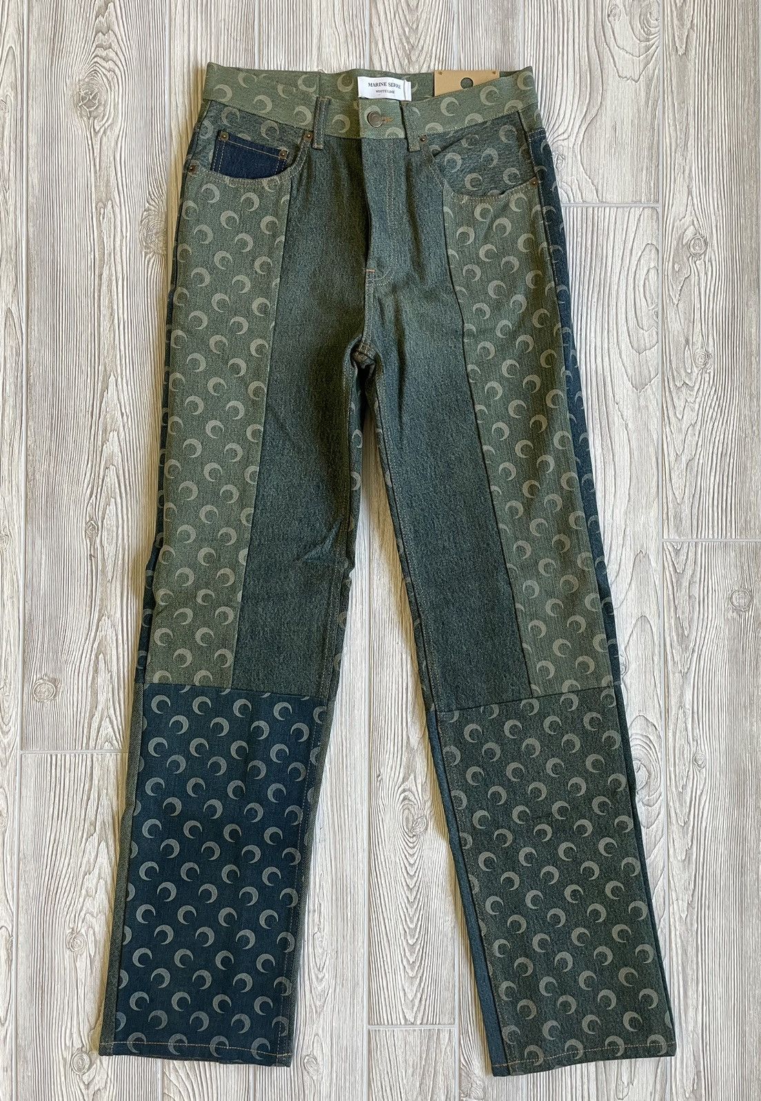 Marine Serre Petrichor Moon Green Denim Trousers Size US 28 / EU 44 - 1 Thumbnail