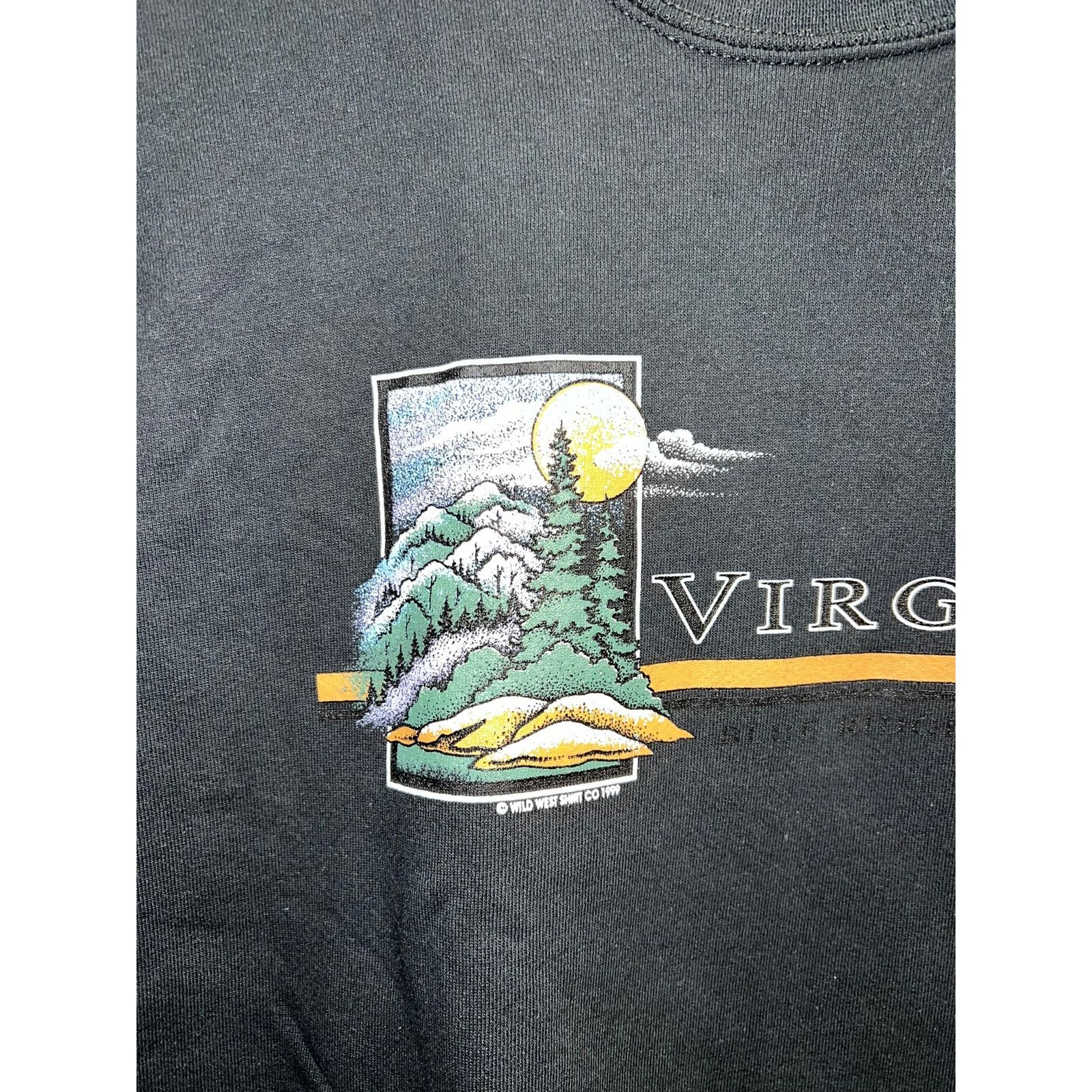 Jerzees Vintage Virginia Sweatshirt Crewneck Mountains Black USA 90s Size US XL / EU 56 / 4 - 3 Thumbnail
