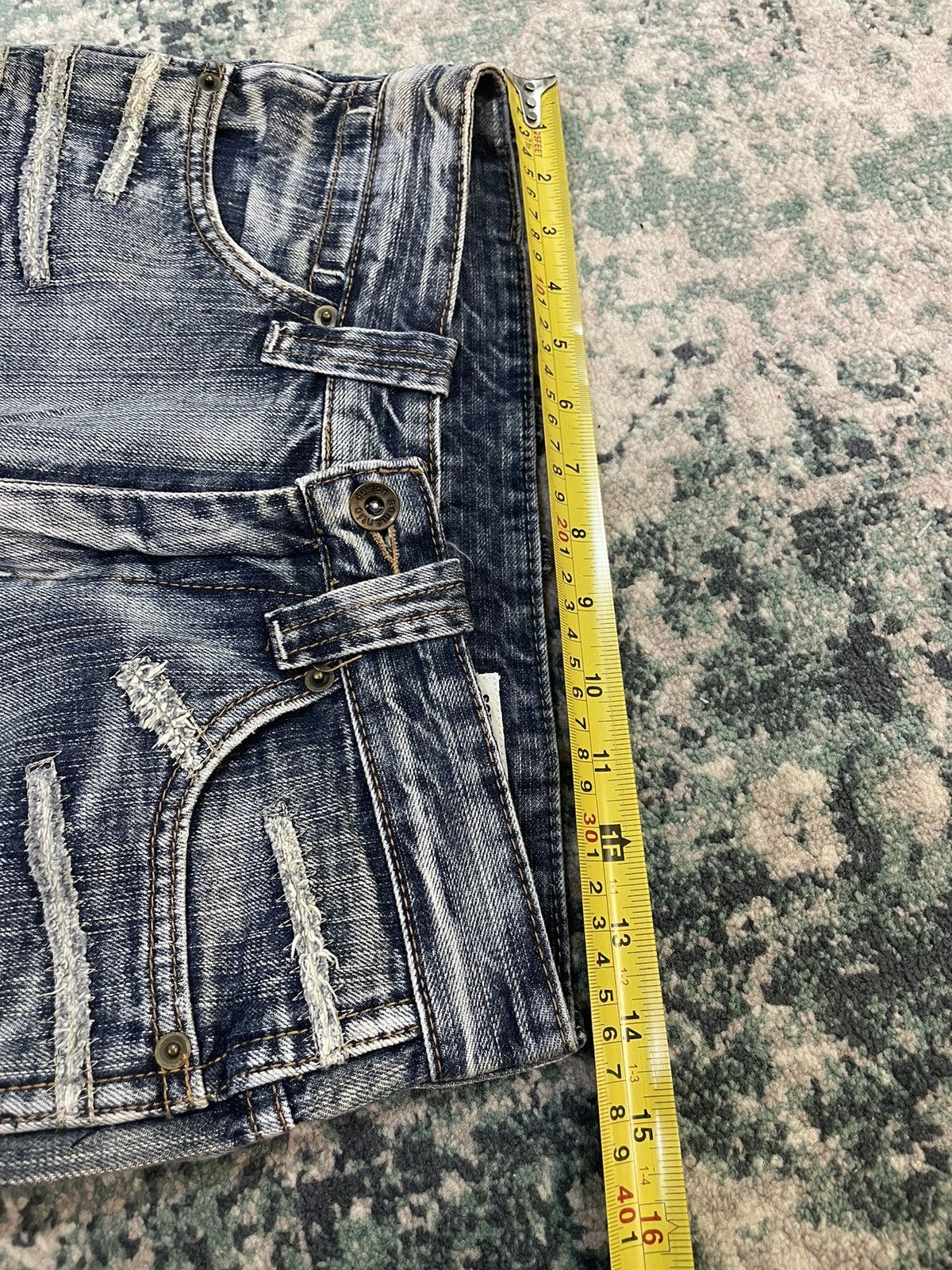 Vintage Semantic Design Paint X Distressed Flare Jeans