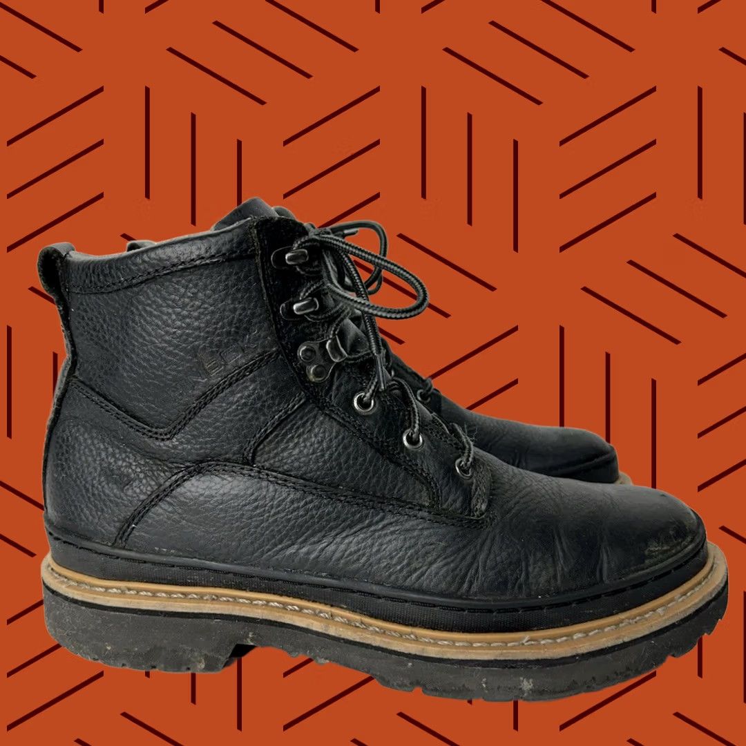 Vintage Chinook Workhorse II Black Leather Work Boots Soft Toe Men’s 12 6” Size US 12 / EU 45 - 1 Thumbnail