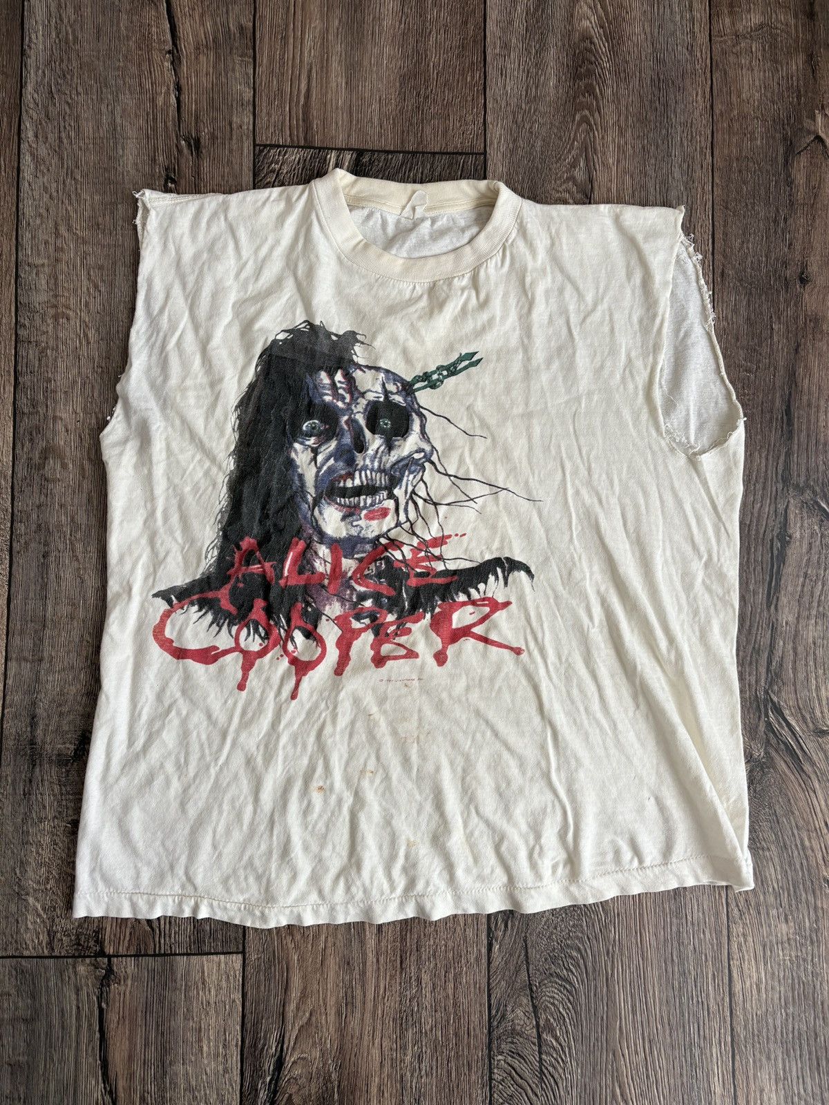 Vintage Alice Cooper 1987 Vintage Distressed Single Stitch Shirt Size US M / EU 48-50 / 2 - 1 Thumbnail