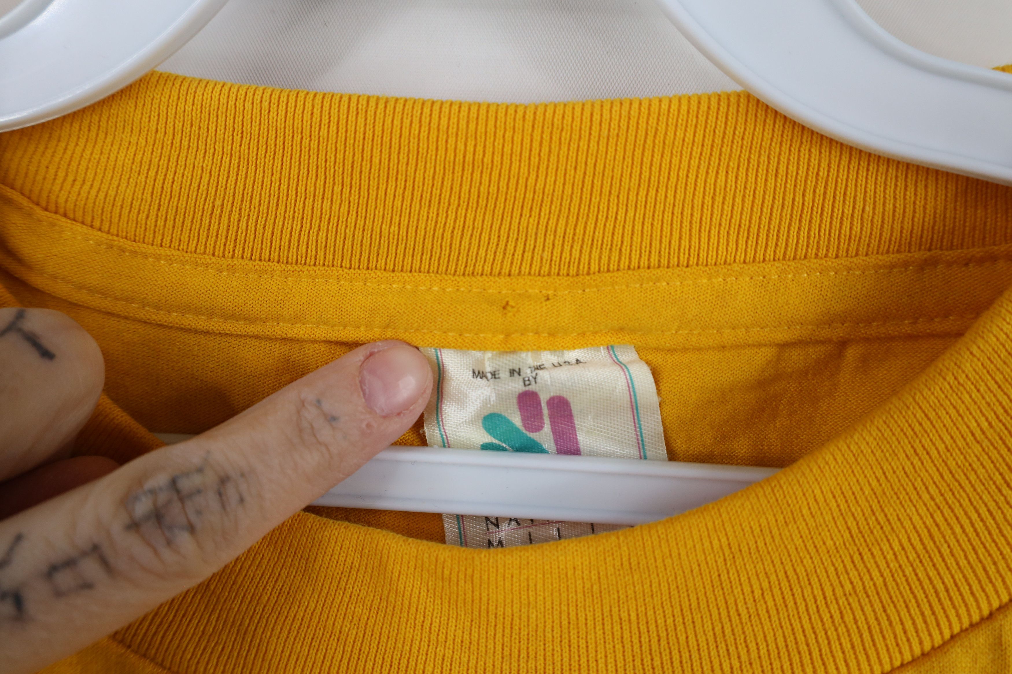 Vintage Vintage 90s Streetwear Short Sleeve T-Shirt Yellow USA Size US XXL / EU 58 / 5 - 6 Thumbnail