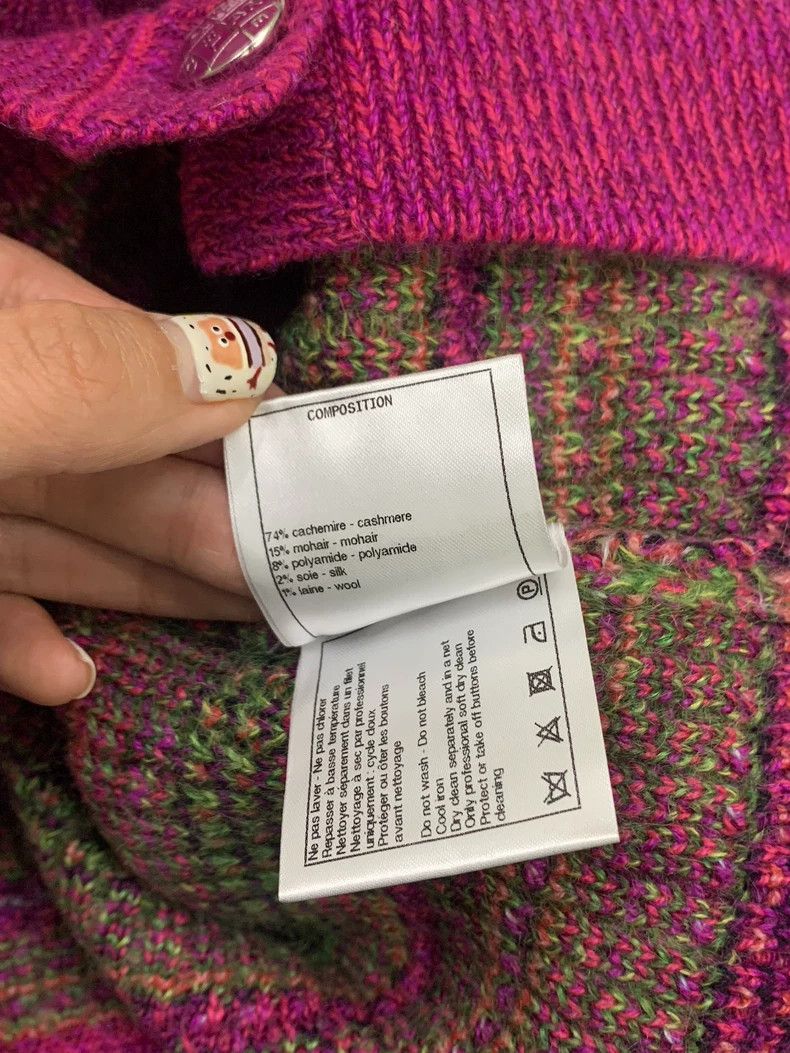 Chanel Chanel Pink color-blocked plaid cashmere knitted cardigan Size XS / US 0-2 / IT 36-38 - 6 Thumbnail