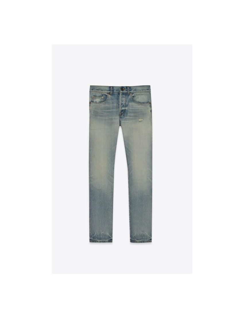 Saint Laurent Paris o1bcso1str0924 Etinne Denim Pants in Blue Size US 29 - 1 Thumbnail