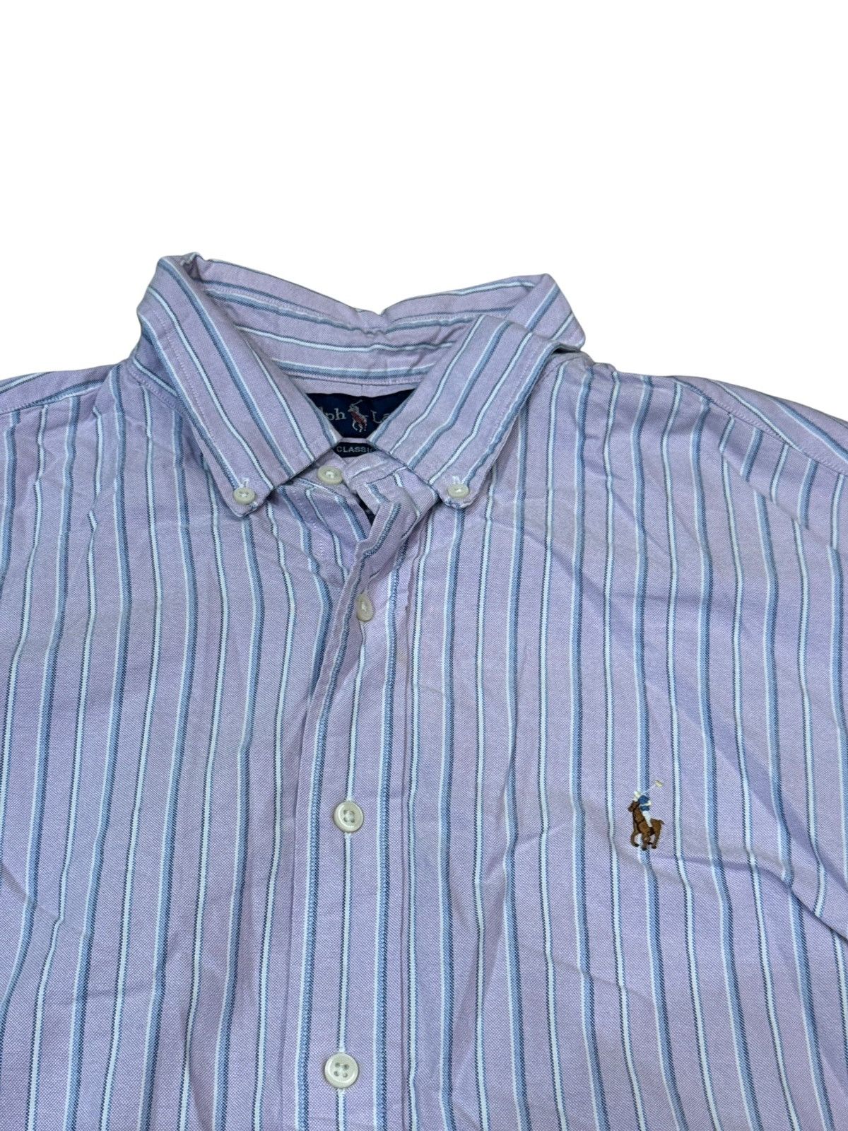 Ralph Lauren Ralph Lauren Classic Fit Purple Striped Button Down Shirt XL Size US XL / EU 56 / 4 - 7 Thumbnail