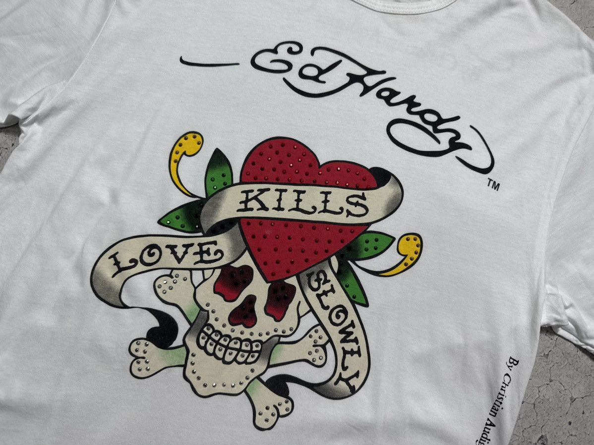 Ed Hardy Ed Hardy By Christian Audigier Vintage White T-Shirt Size US L / EU 52-54 / 3 - 6 Thumbnail