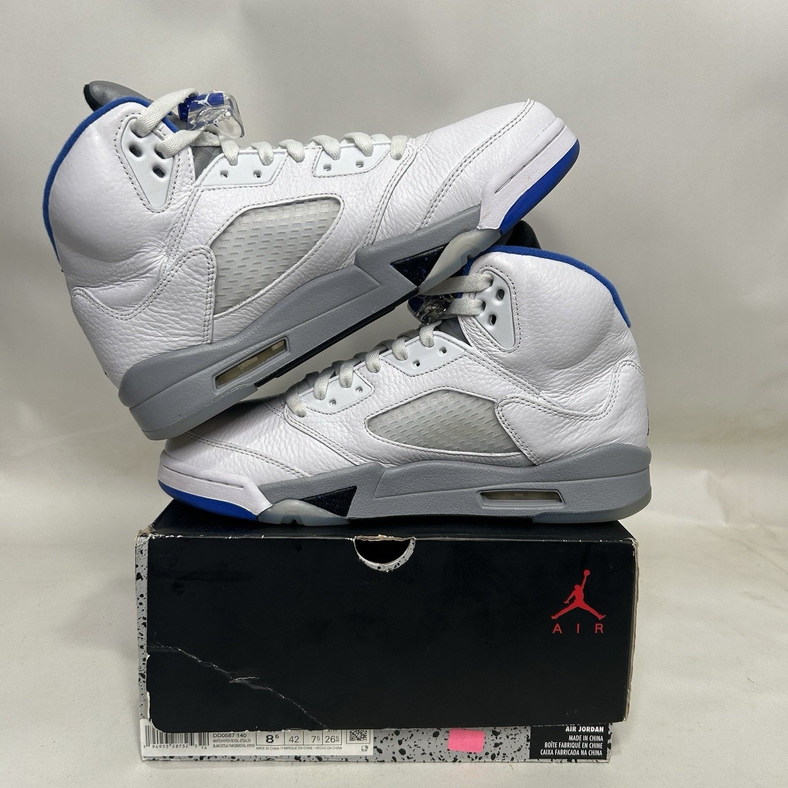 Jordan Brand Nike Air Jordan 5 Retro “Stealth 2.0/White Blue Grey” Size US 8.5 / EU 41-42 - 3 Thumbnail