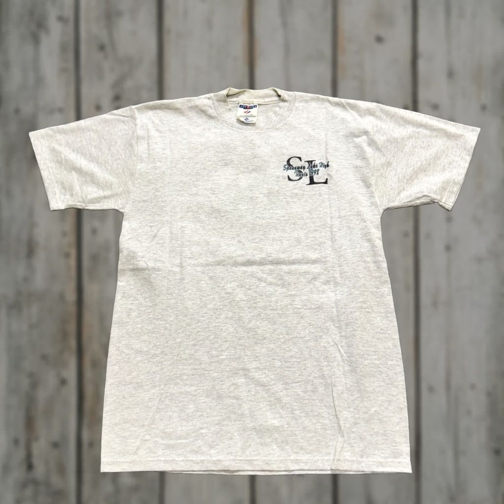 Vintage VINTAGE Jerzees Gray Tennis T-shirt M Mens USA Made 90s Spanaway Lake High Size US M / EU 48-50 / 2 - 1 Thumbnail