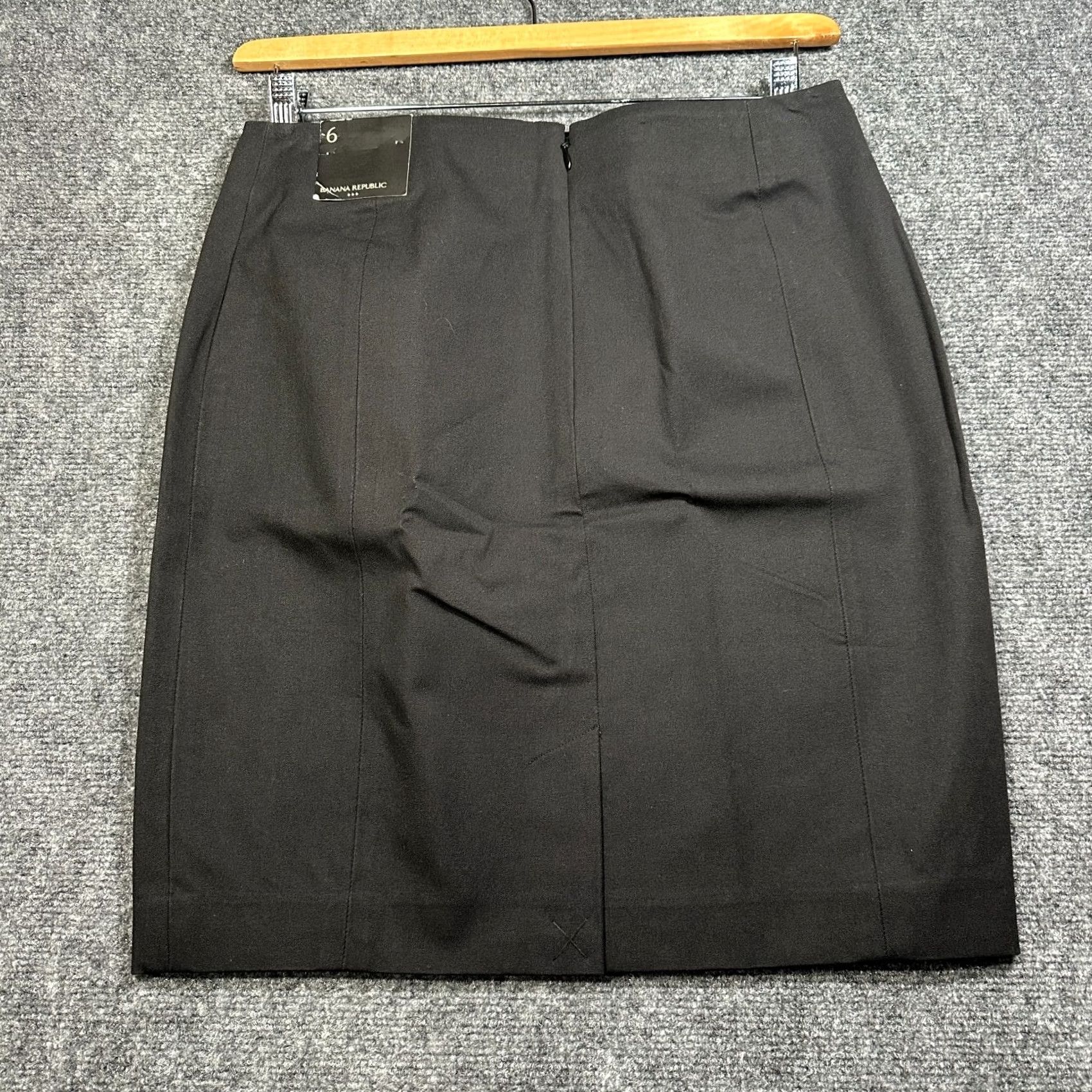 Banana Republic Banana Republic Skirt Womens 6 Black Cotton Stretch Pencil Back Zip Vent NEW Size 28" / US 6 / IT 42 - 6 Thumbnail