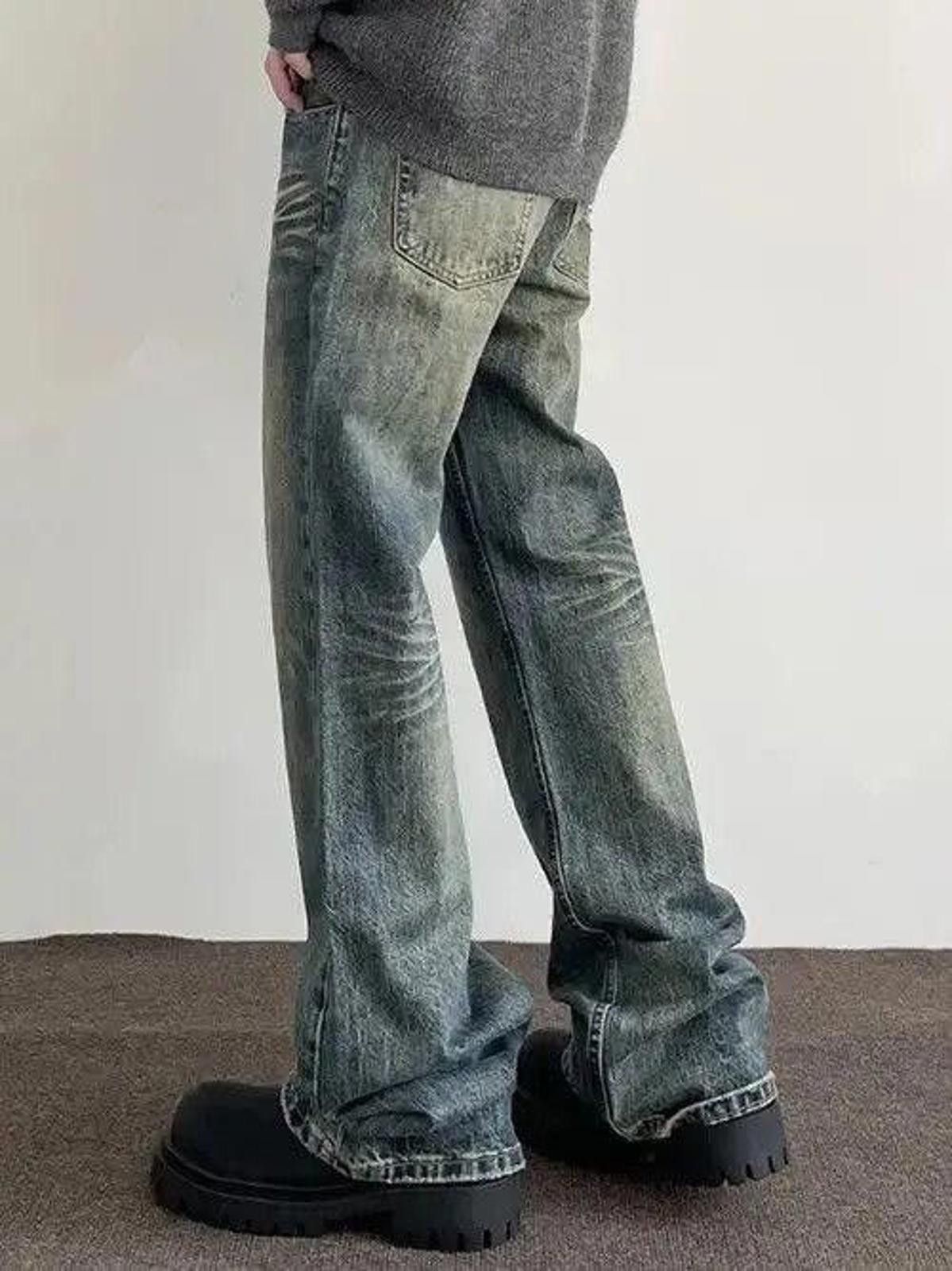 Jean × Vintage Washed Stacked Flare Denim Jeans Size US 32 / EU 48 - 2 Thumbnail