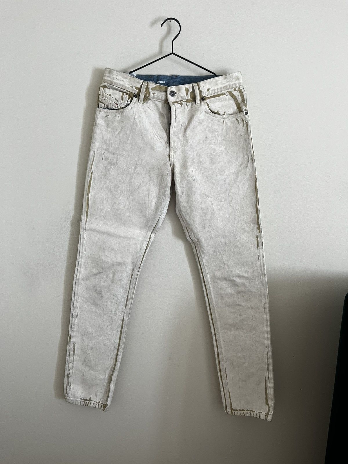 Image of Painted Diesel Denim in White, Men's (Size 30)