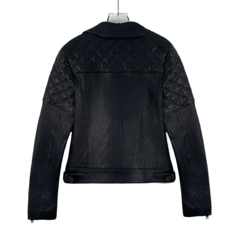 Loewe Loewe Black checkered sheepskin collar zipper long sleeve Size S / US 4 / IT 40 - 2 Thumbnail