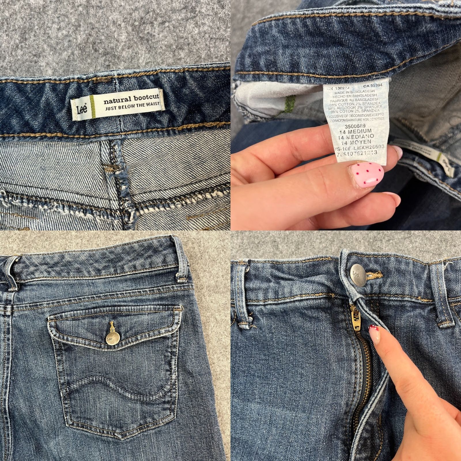 Lee Lee Womens Jeans Bootcut 32 30 UK14 Dark Wash Blue High Waist Denim Regular 5-Pocket Style Slimming Pockets Machine Washable Jeans Mens Womens Girls Size 36" / US 14 / IT 50 - 8 Thumbnail